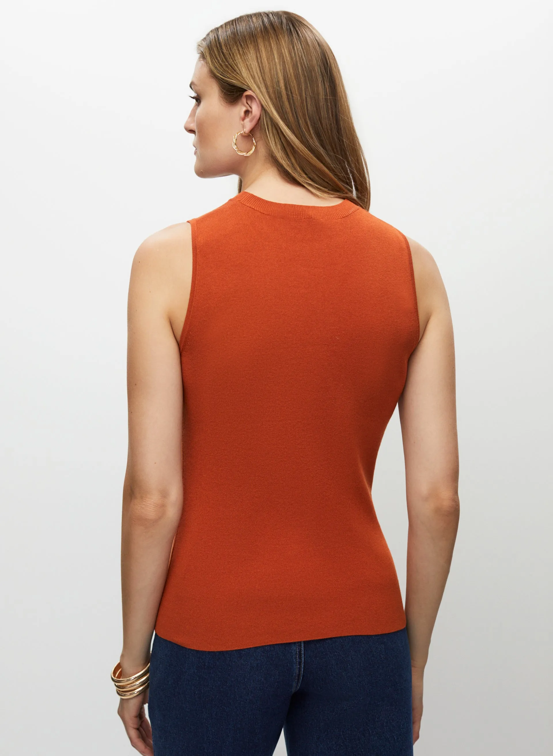 Sleeveless Pointelle Knit Sweater sold by Melanie Lyne product image thumbnail 4