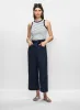 Linen-Blend Cropped Pants sold by Melanie Lyne