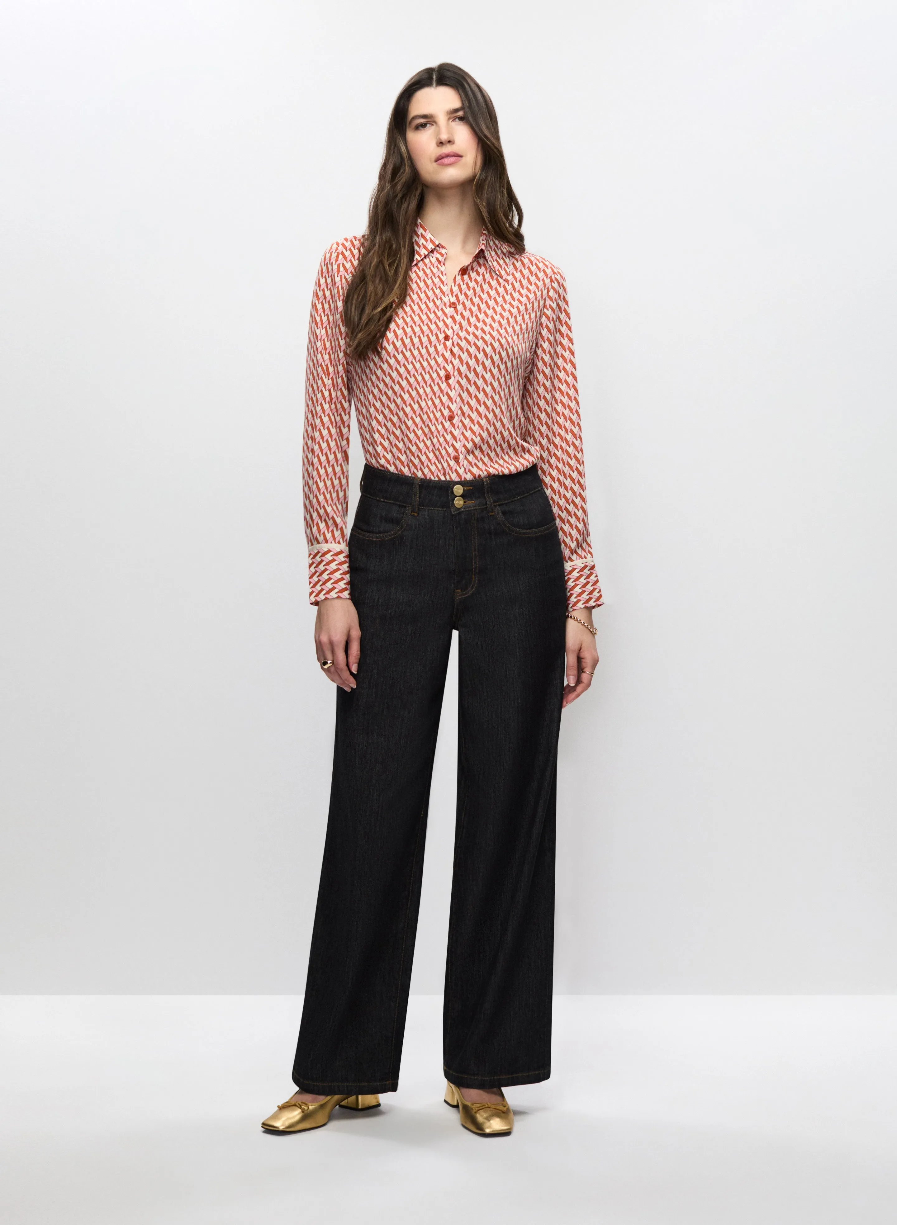 Chevron Shirt & Wide Leg Jeans sold by Melanie Lyne