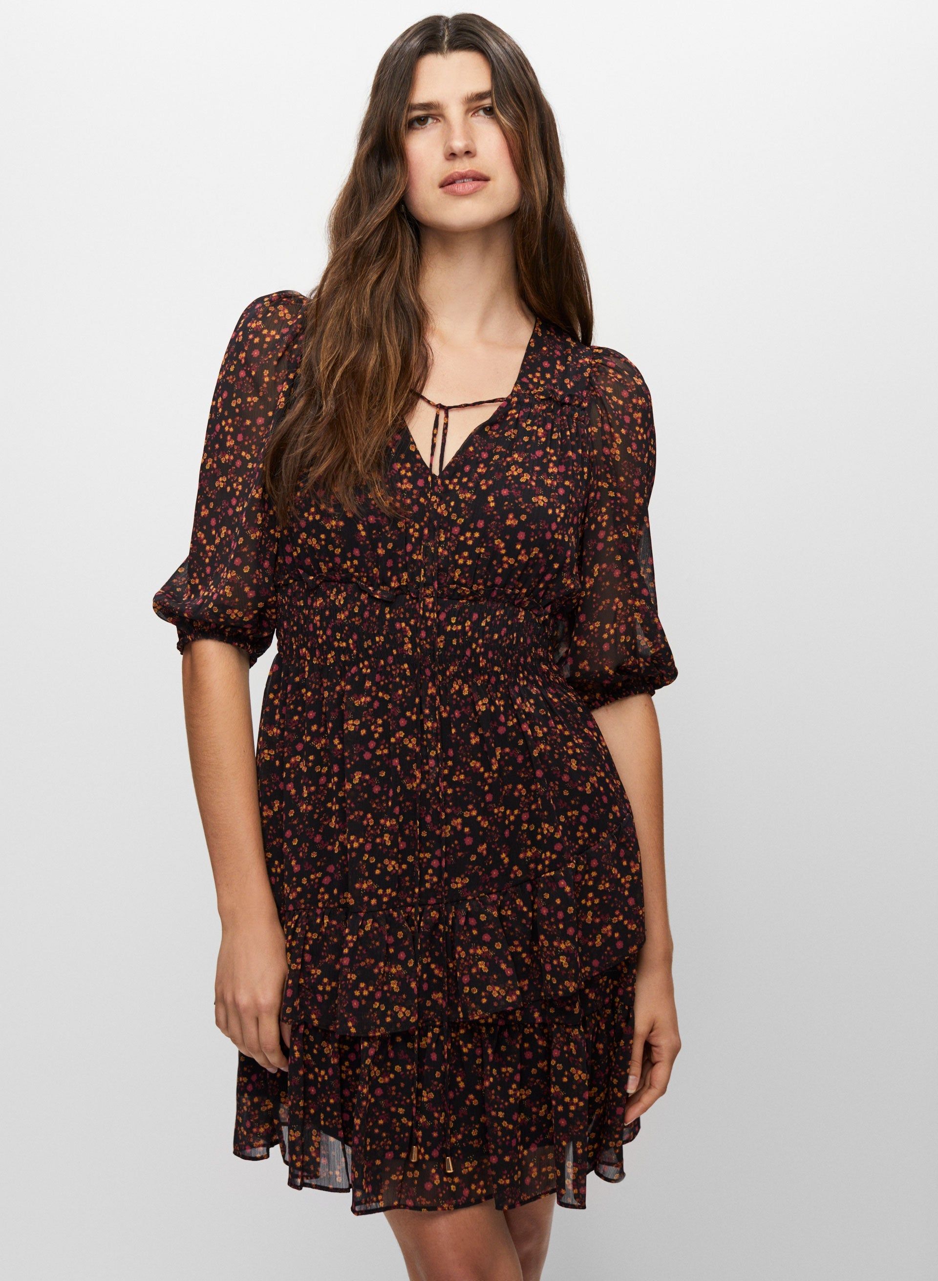 Floral Print Tie Neck Dress sold by Melanie Lyne product image thumbnail 4