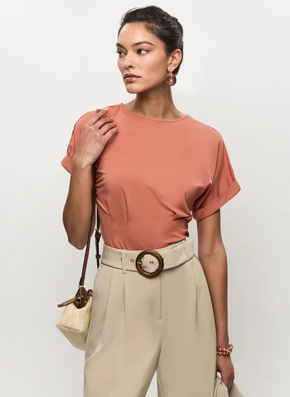 Cuff Sleeve Corset Fit Top sold by Melanie Lyne