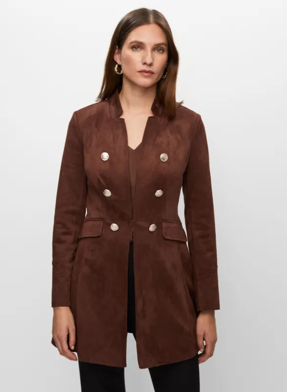Long Faux Suede Jacket sold by Melanie Lyne