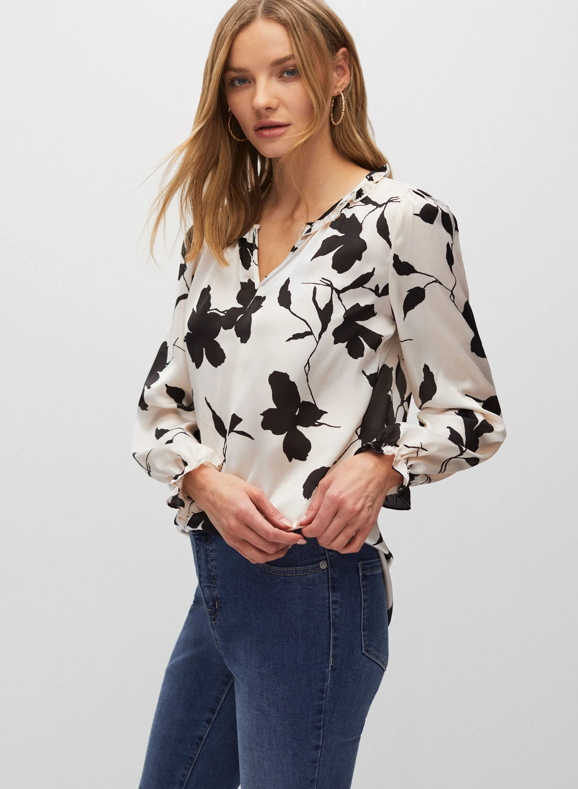 Floral Print Ruffle Detail Blouse sold by Melanie Lyne product image thumbnail 2