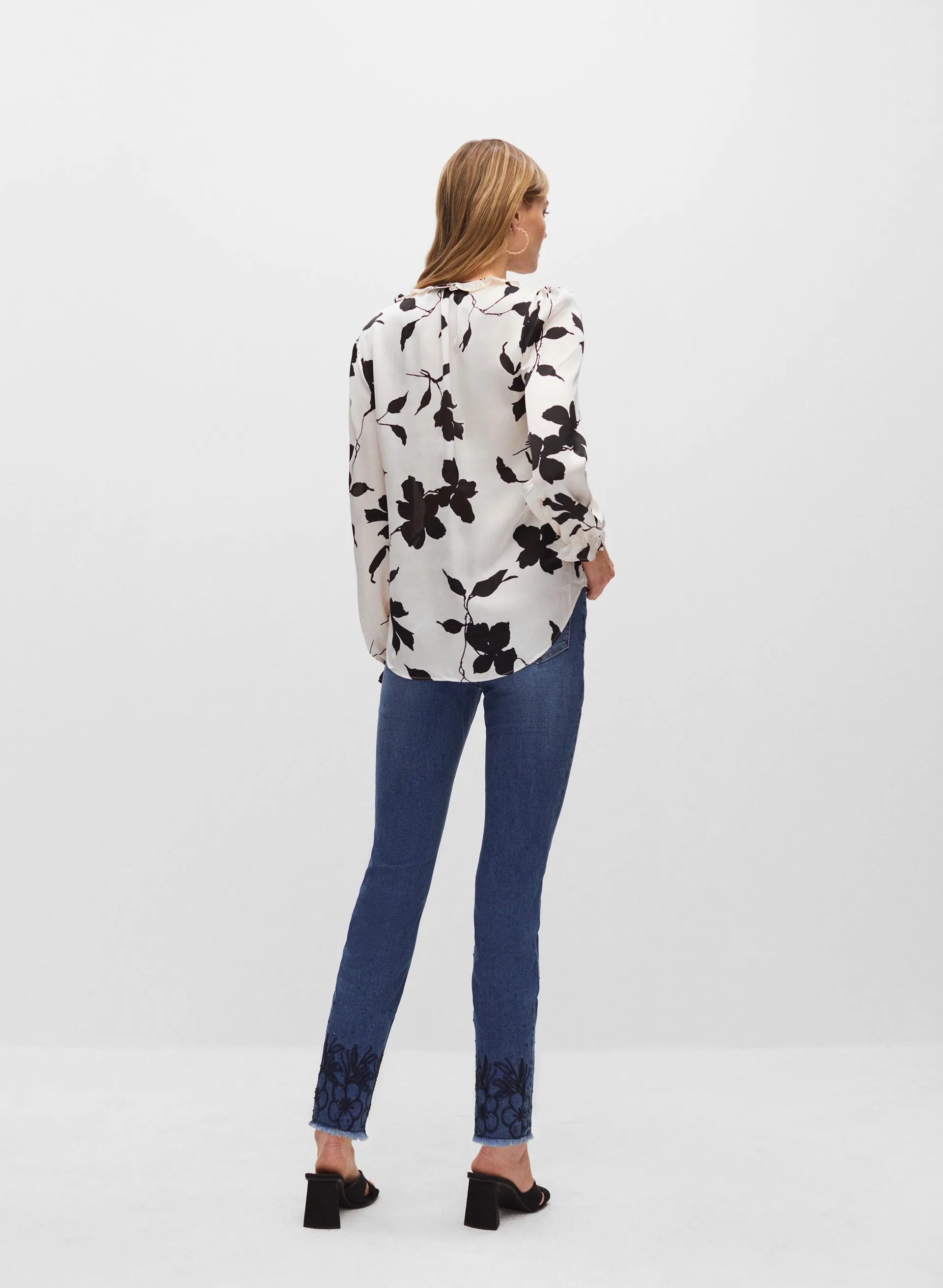 Floral Print Ruffle Detail Blouse sold by Melanie Lyne product image thumbnail 4