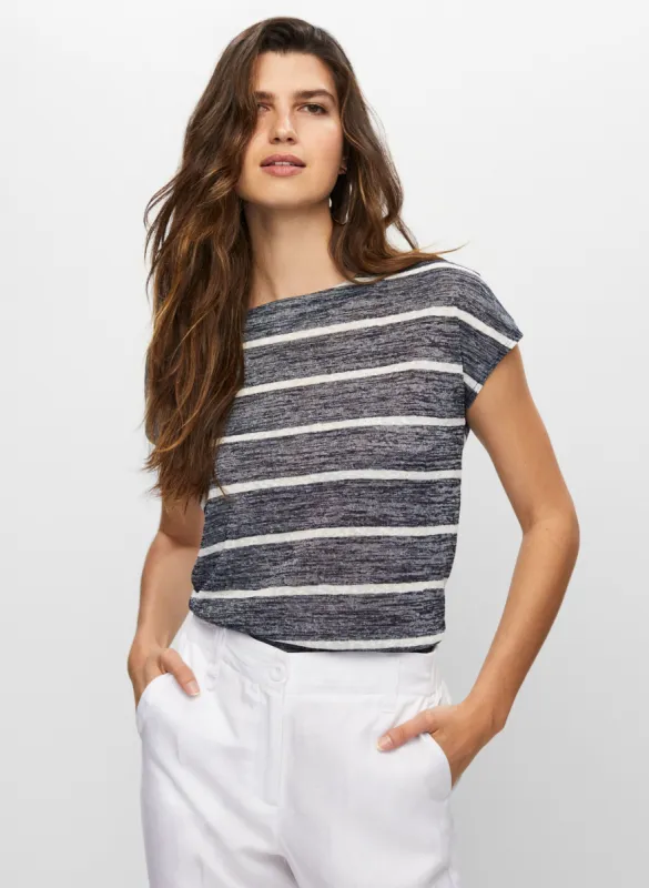 Stripe Print Short Sleeve Top sold by Melanie Lyne
