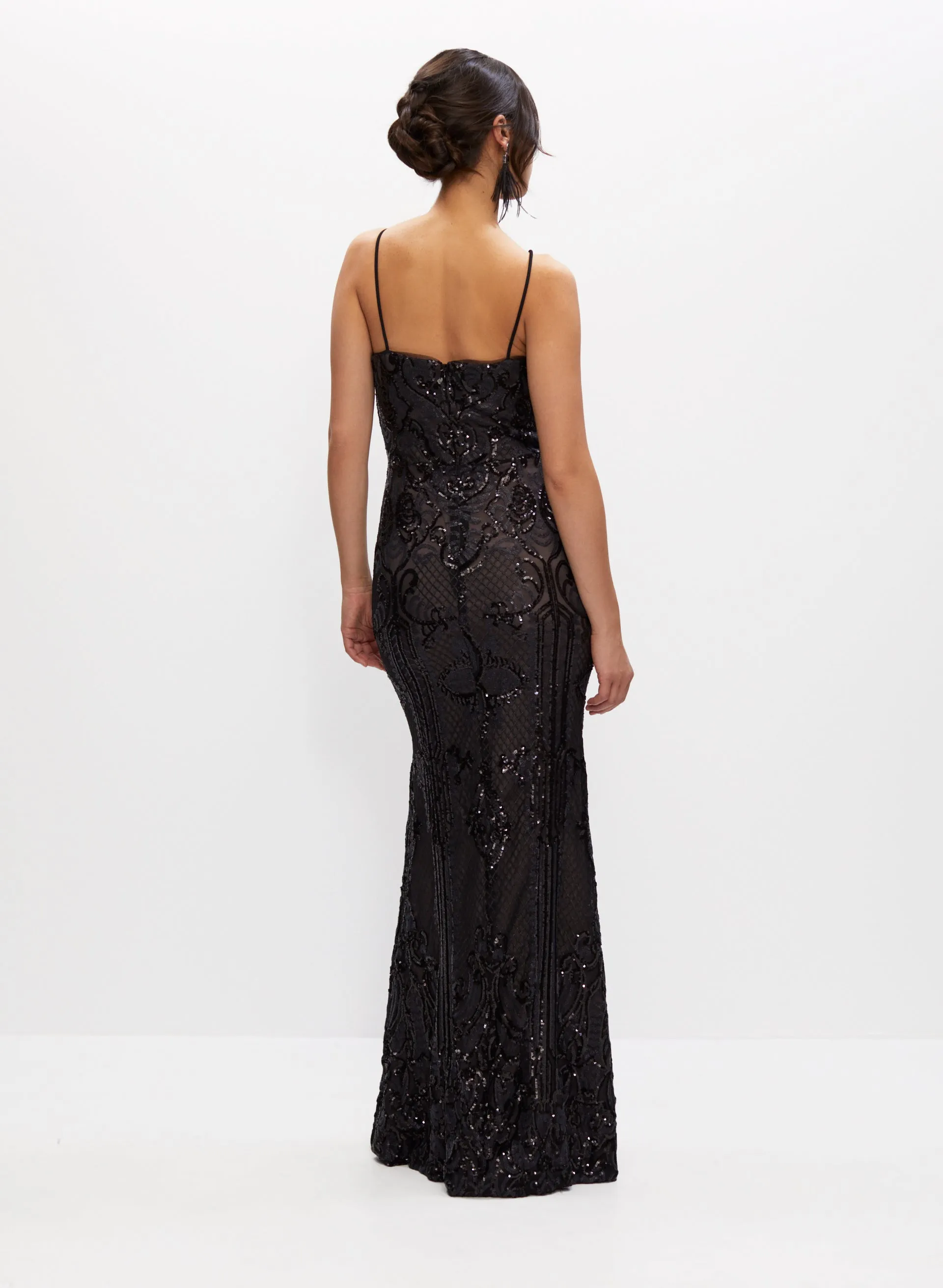 Deep V-Neck Sequin Gown sold by Melanie Lyne product image thumbnail 3