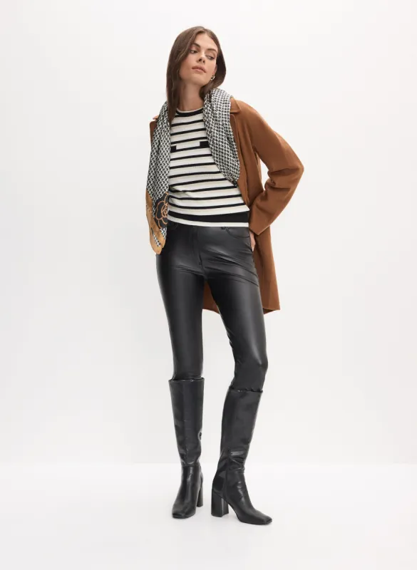 Wool-Blend Coat & Vegan Leather Pants sold by Melanie Lyne