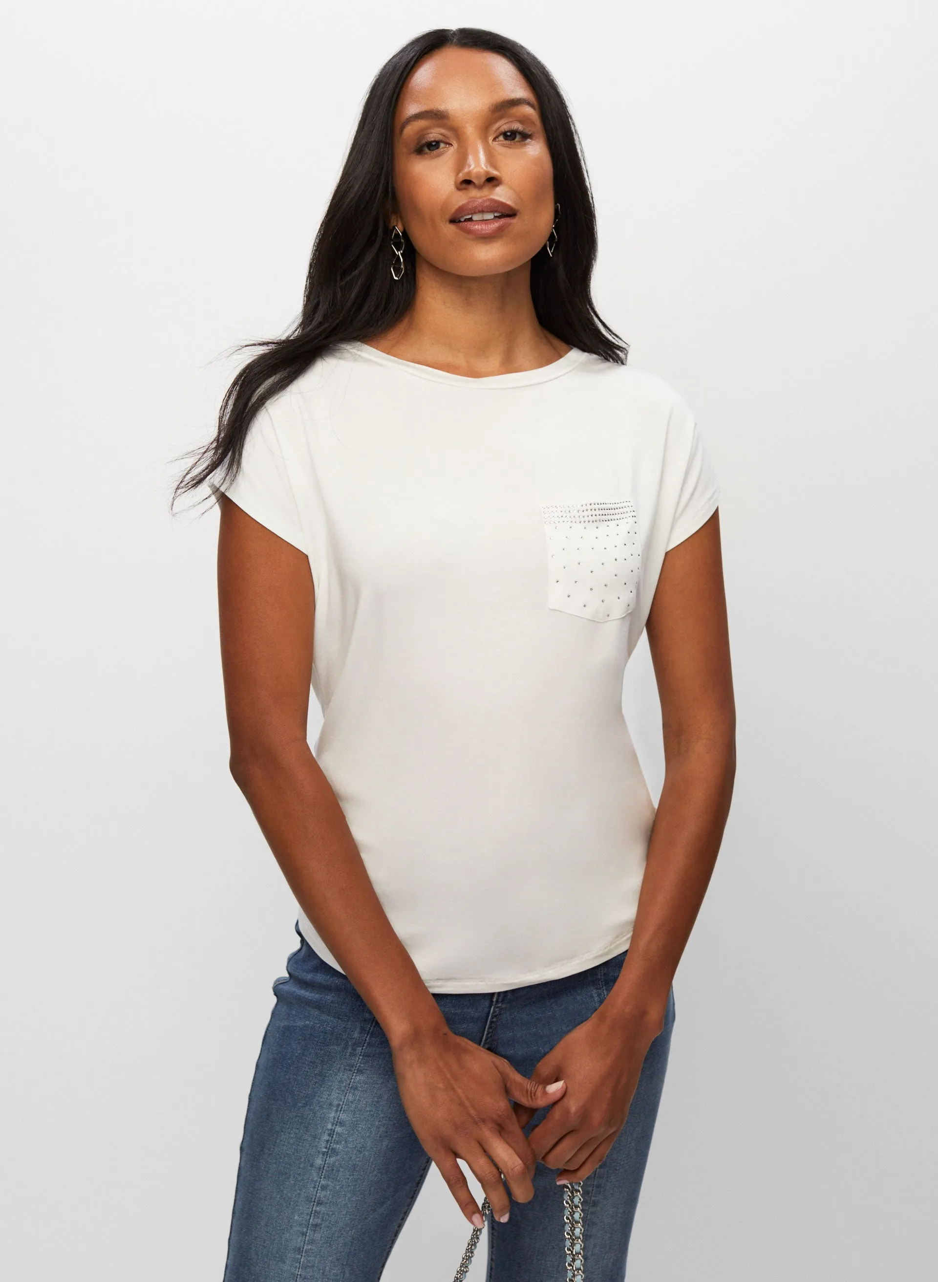 Essential Embellished Pocket Tee sold by Melanie Lyne