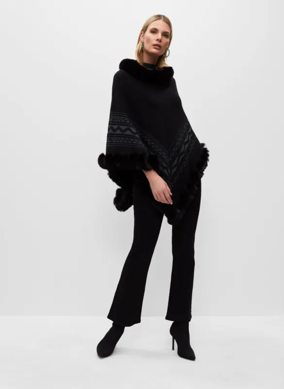 Faux Fur Trim Poncho sold by Melanie Lyne