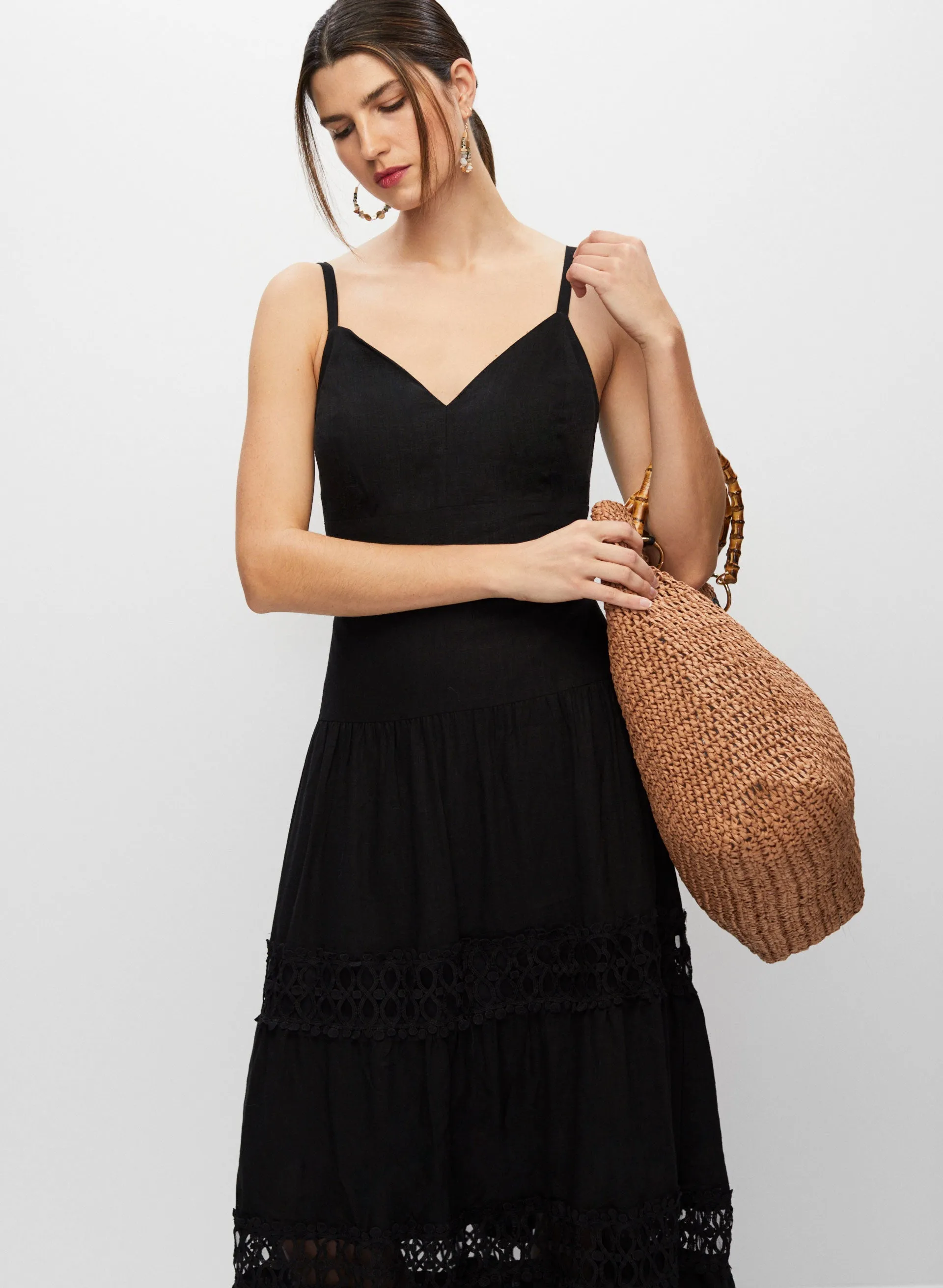 Lace Detail Tiered Maxi Dress sold by Melanie Lyne product image thumbnail 5