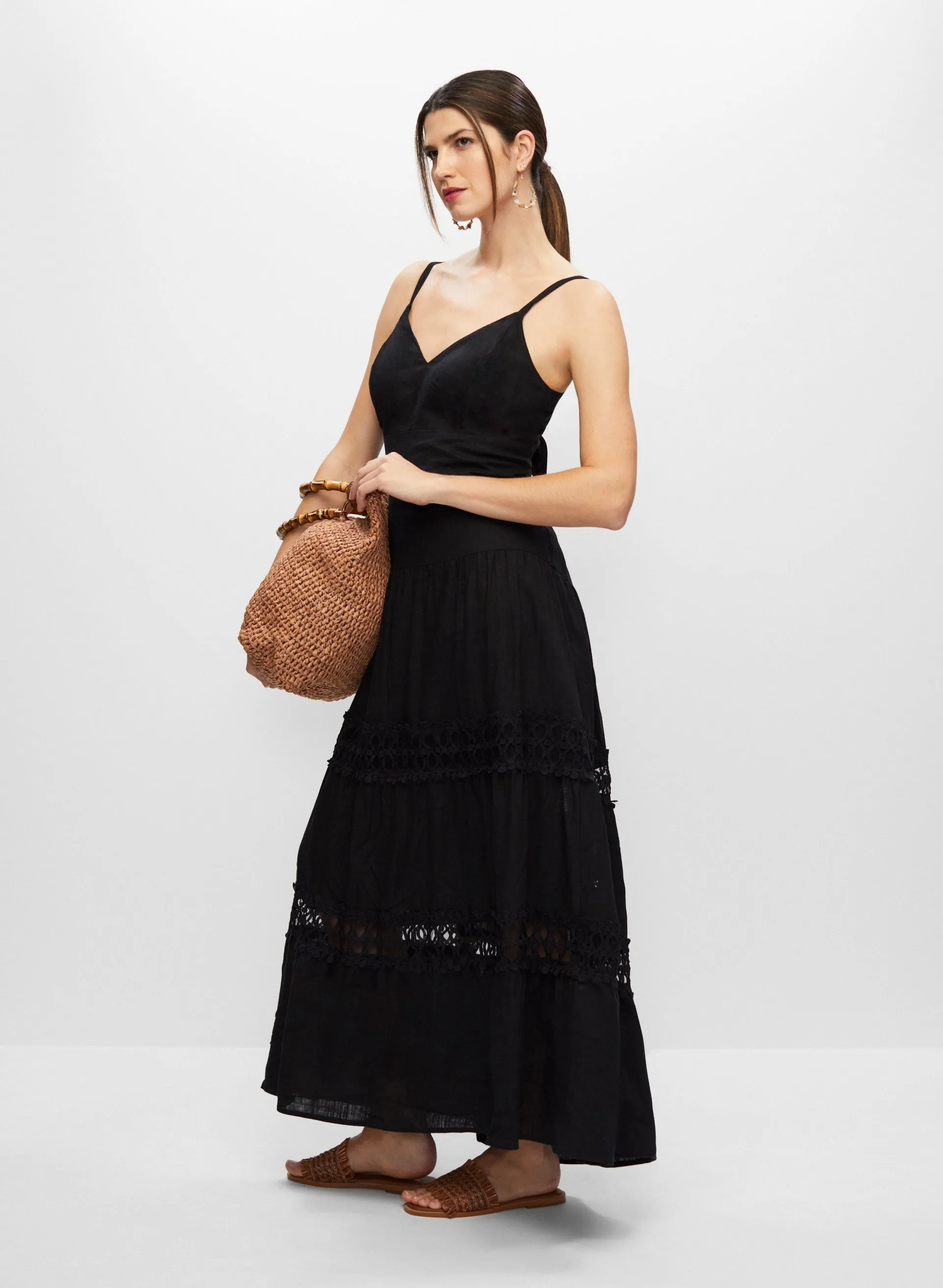 Lace Detail Tiered Maxi Dress sold by Melanie Lyne product image thumbnail 3