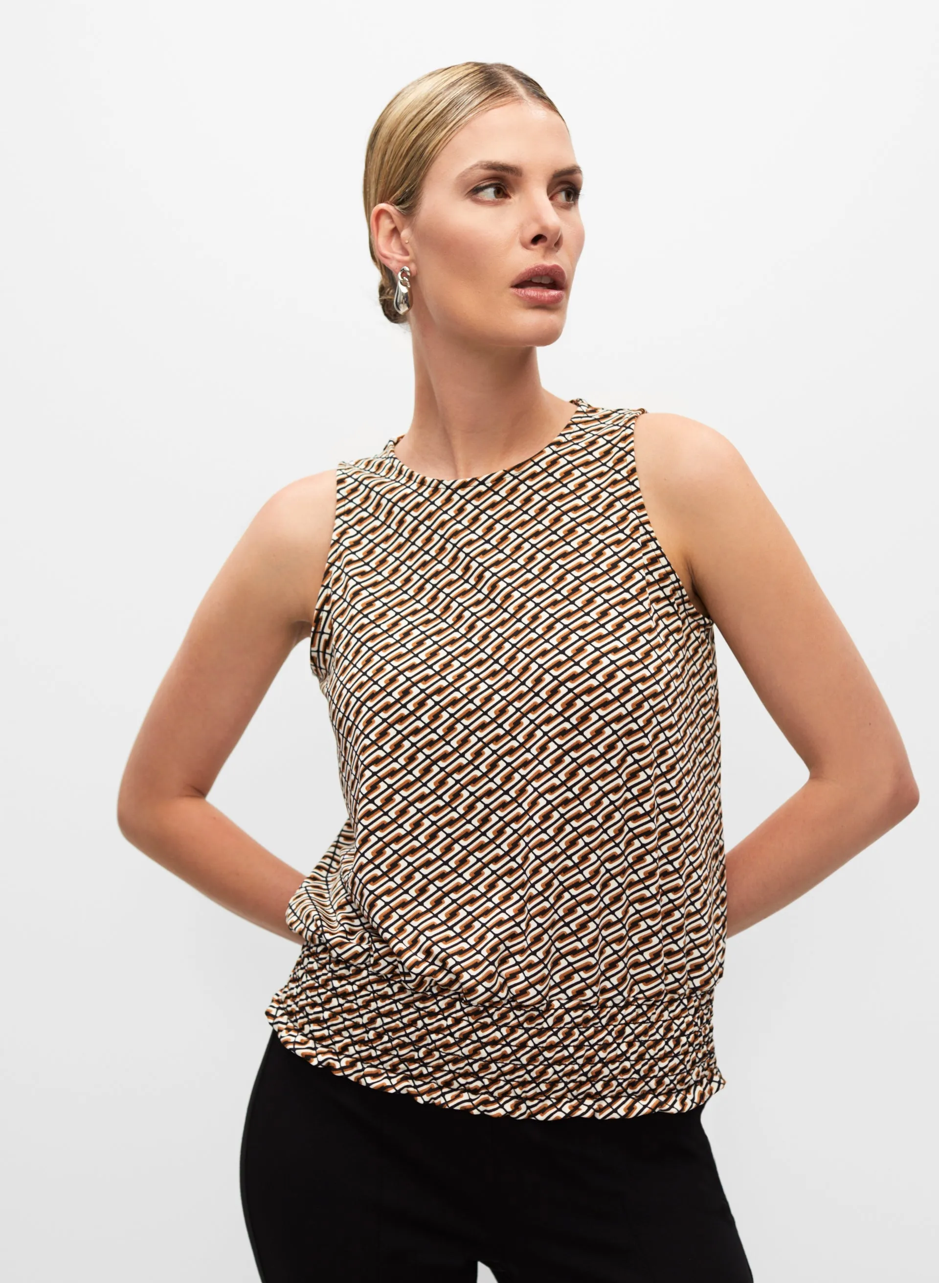 Geometric Print Sleeveless Top sold by Melanie Lyne