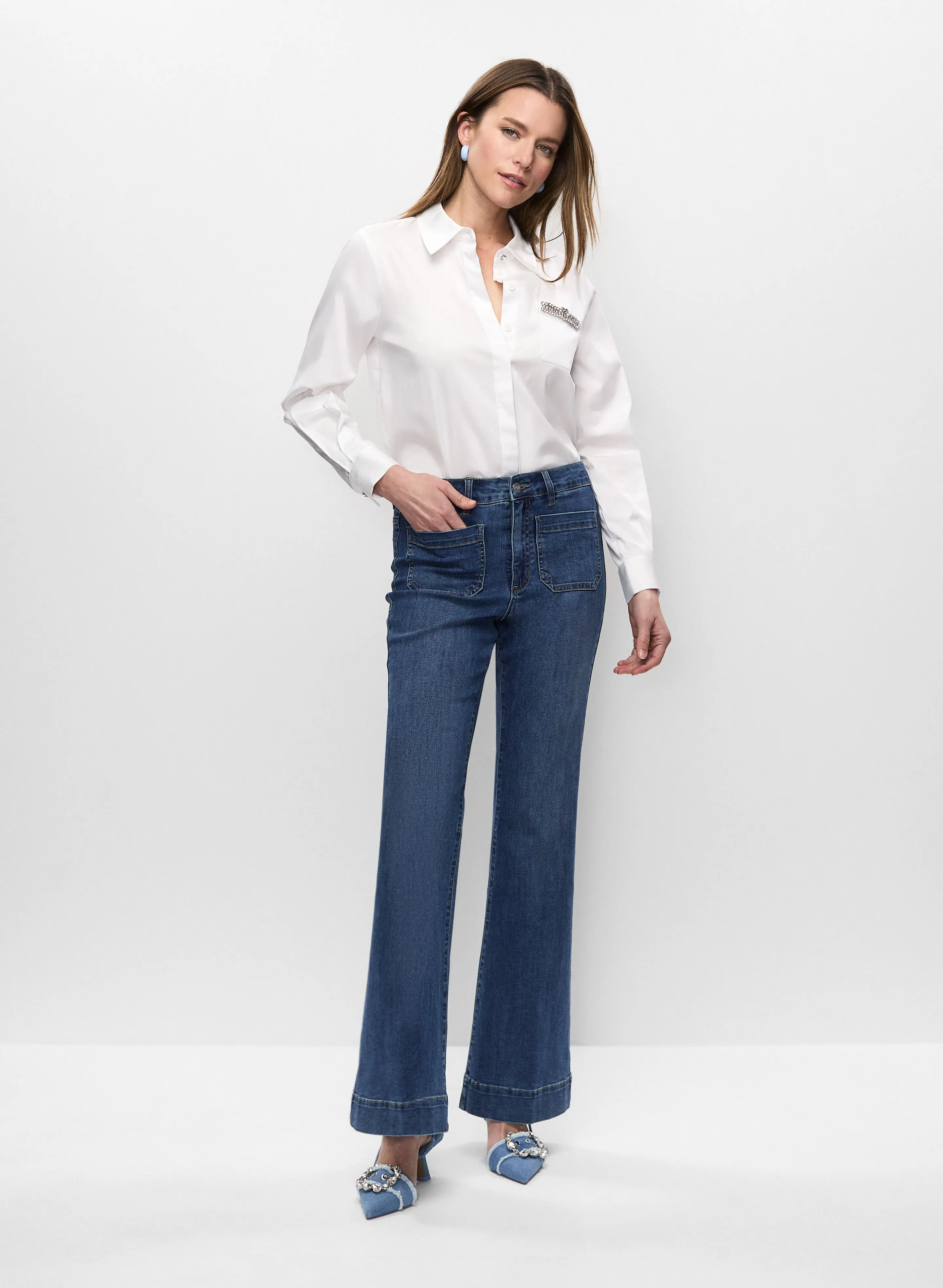 Embellished Shirt & Flare Leg Jeans sold by Melanie Lyne