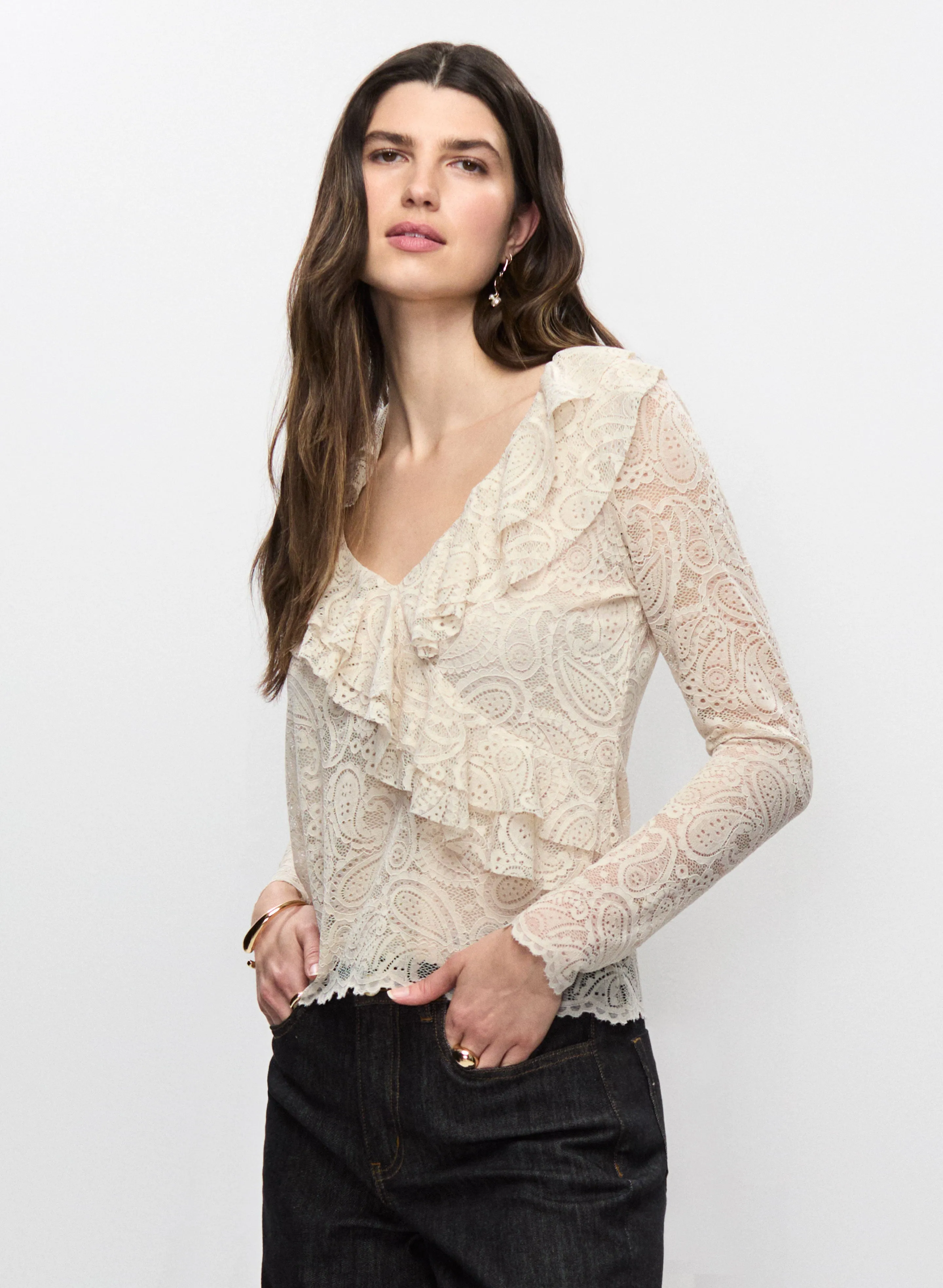 Ruffled Lace Top sold by Melanie Lyne