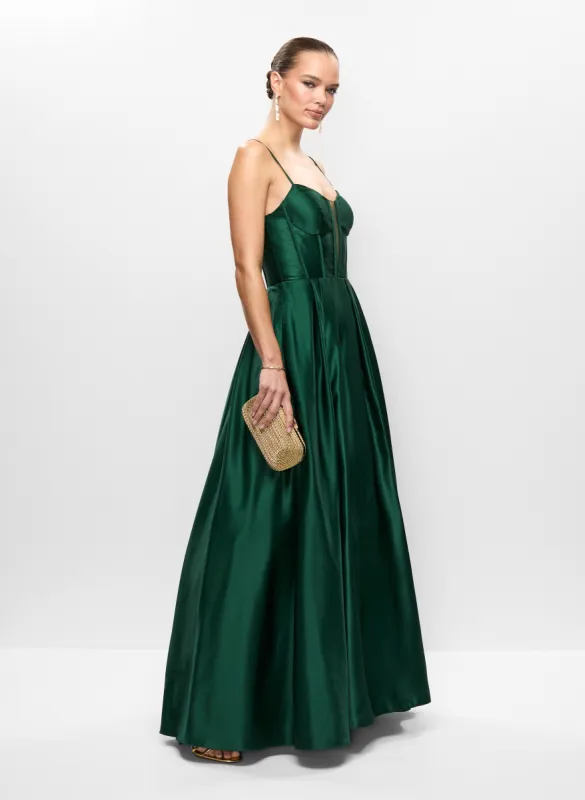 Satin Gown & Metallic Clutch sold by Melanie Lyne