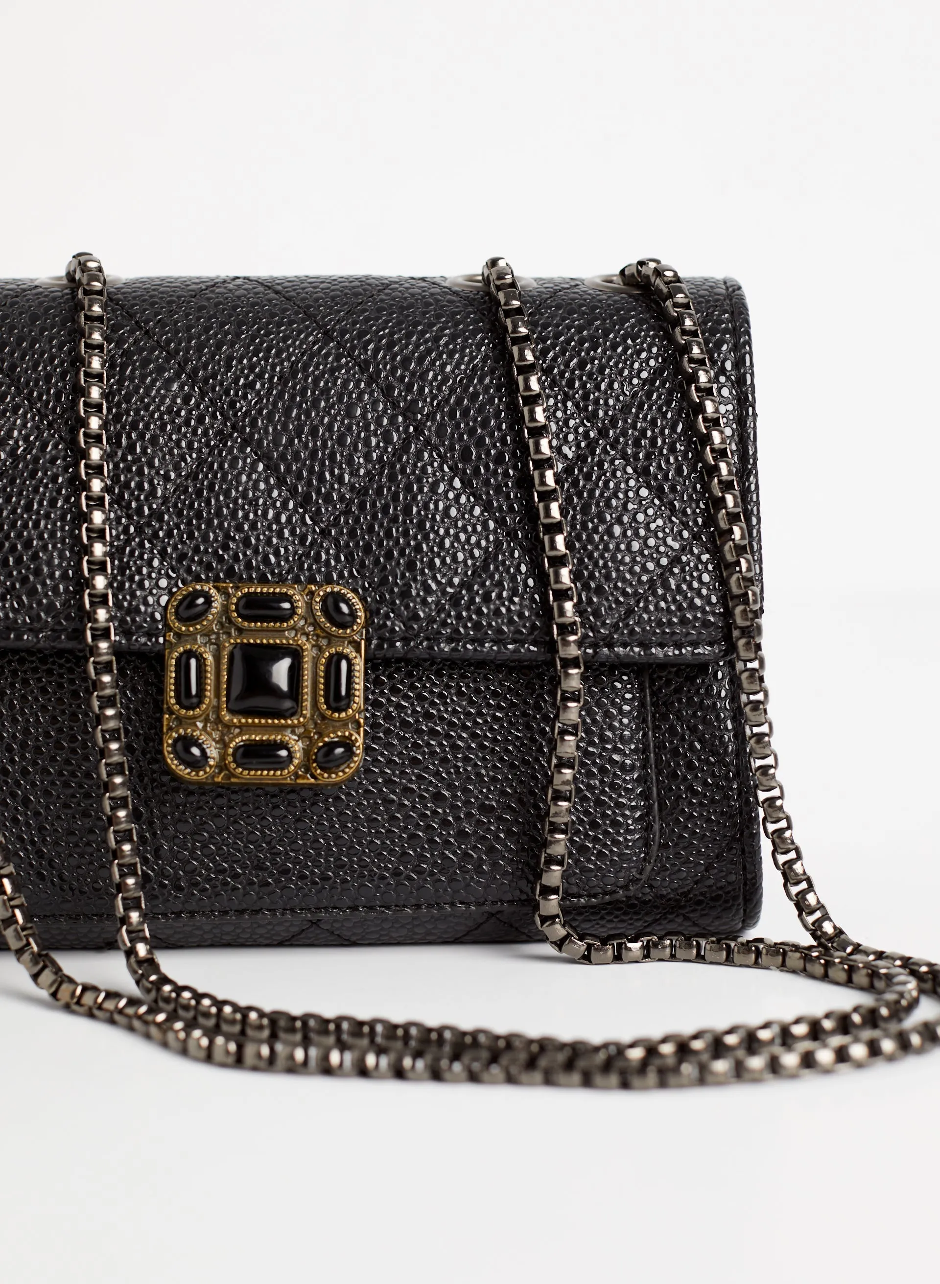 Stone Detail Quilted Clutch sold by Melanie Lyne product image thumbnail 3