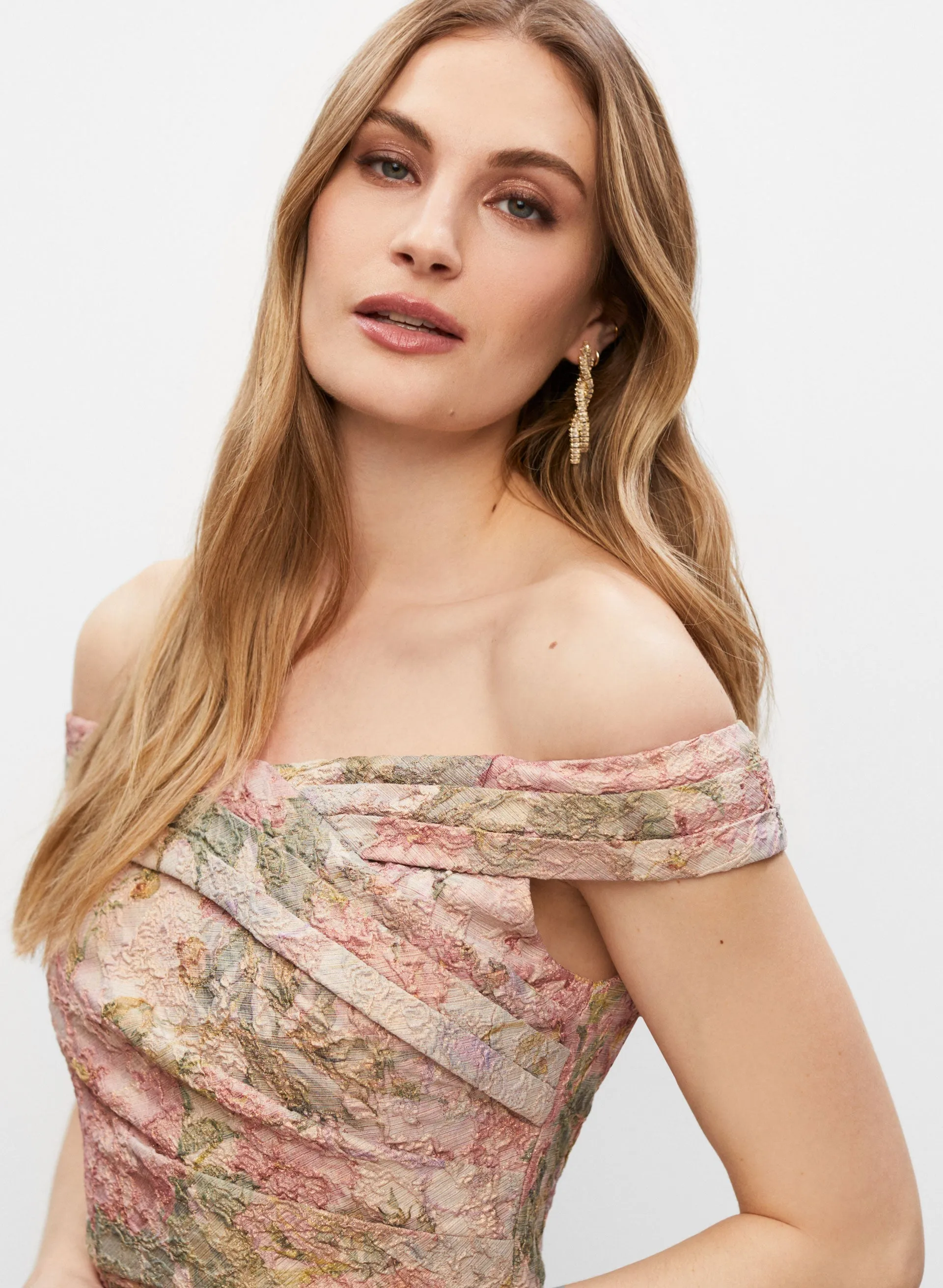 Adrianna Papell - Floral Off-The-Shoulder Gown sold by Melanie Lyne product image thumbnail 2