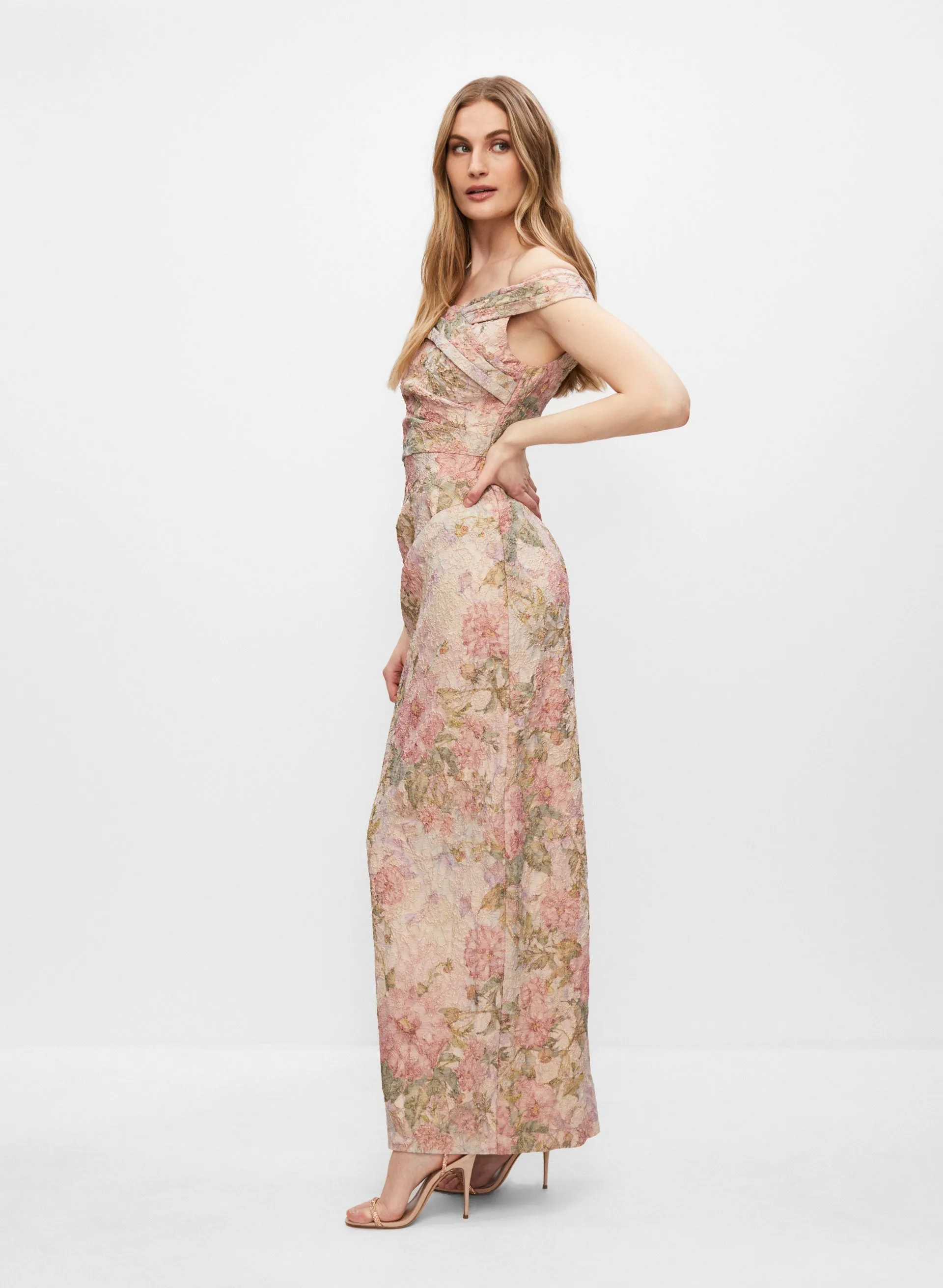 Adrianna Papell - Floral Off-The-Shoulder Gown sold by Melanie Lyne product image thumbnail 3
