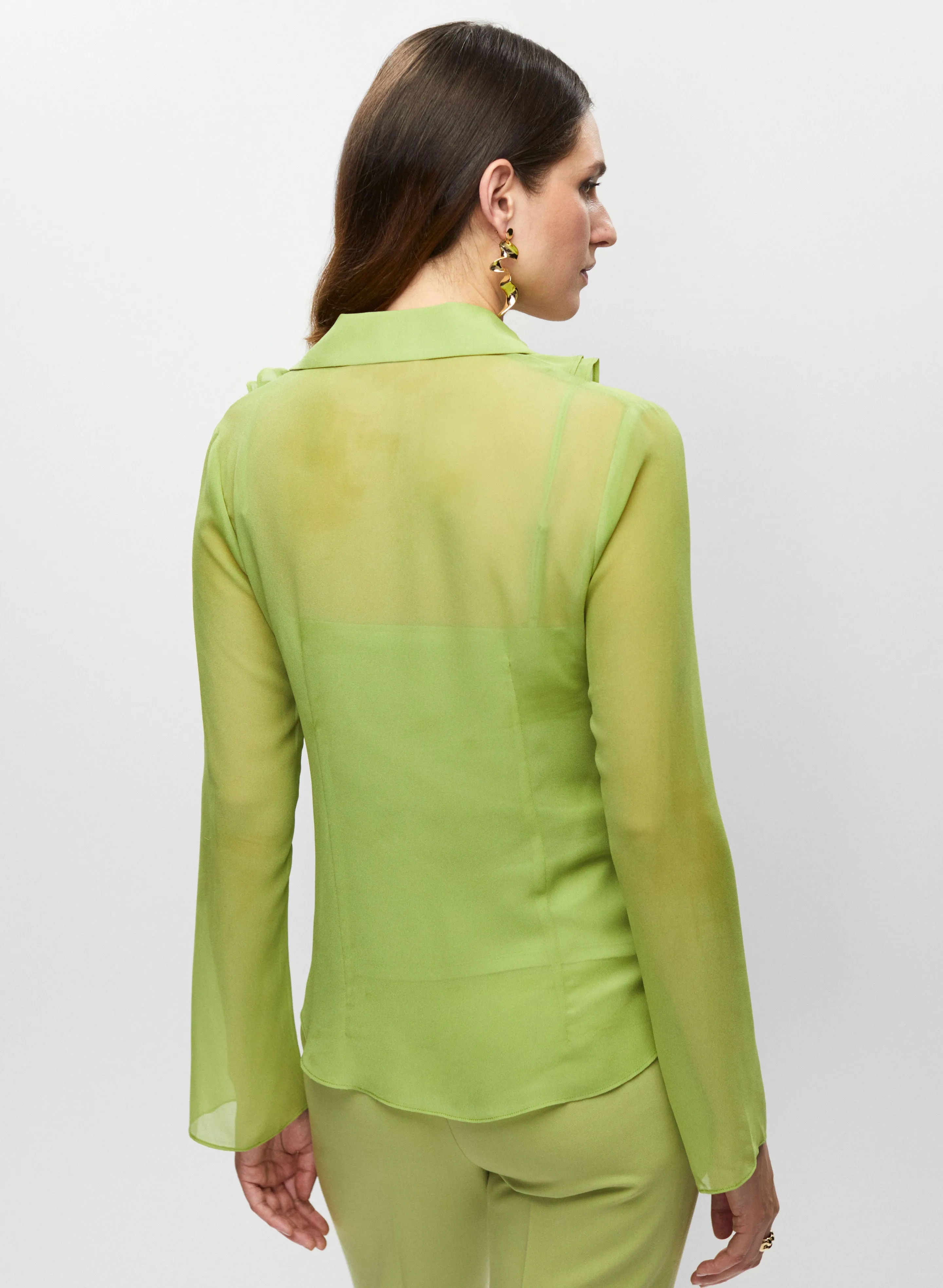 Ruffled Chiffon Shirt sold by Melanie Lyne product image thumbnail 4