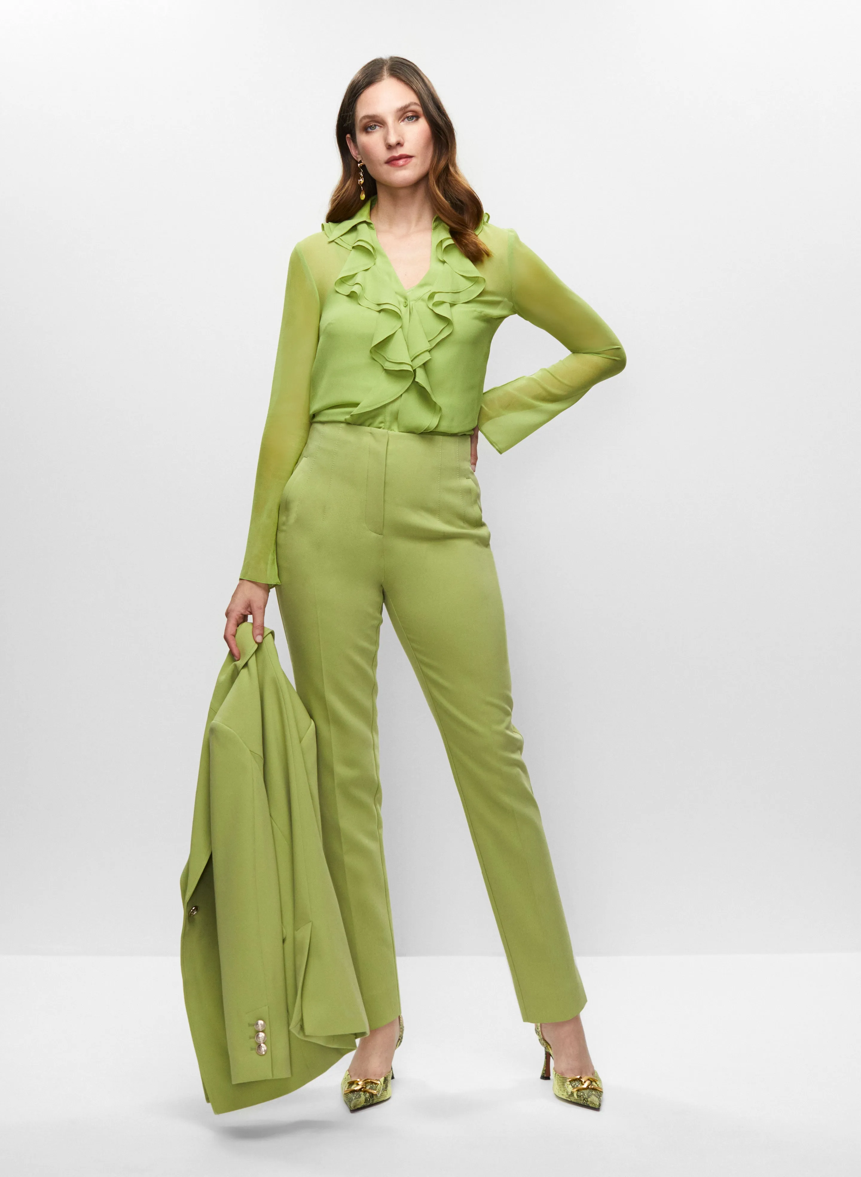 Ruffled Chiffon Shirt sold by Melanie Lyne product image thumbnail 3