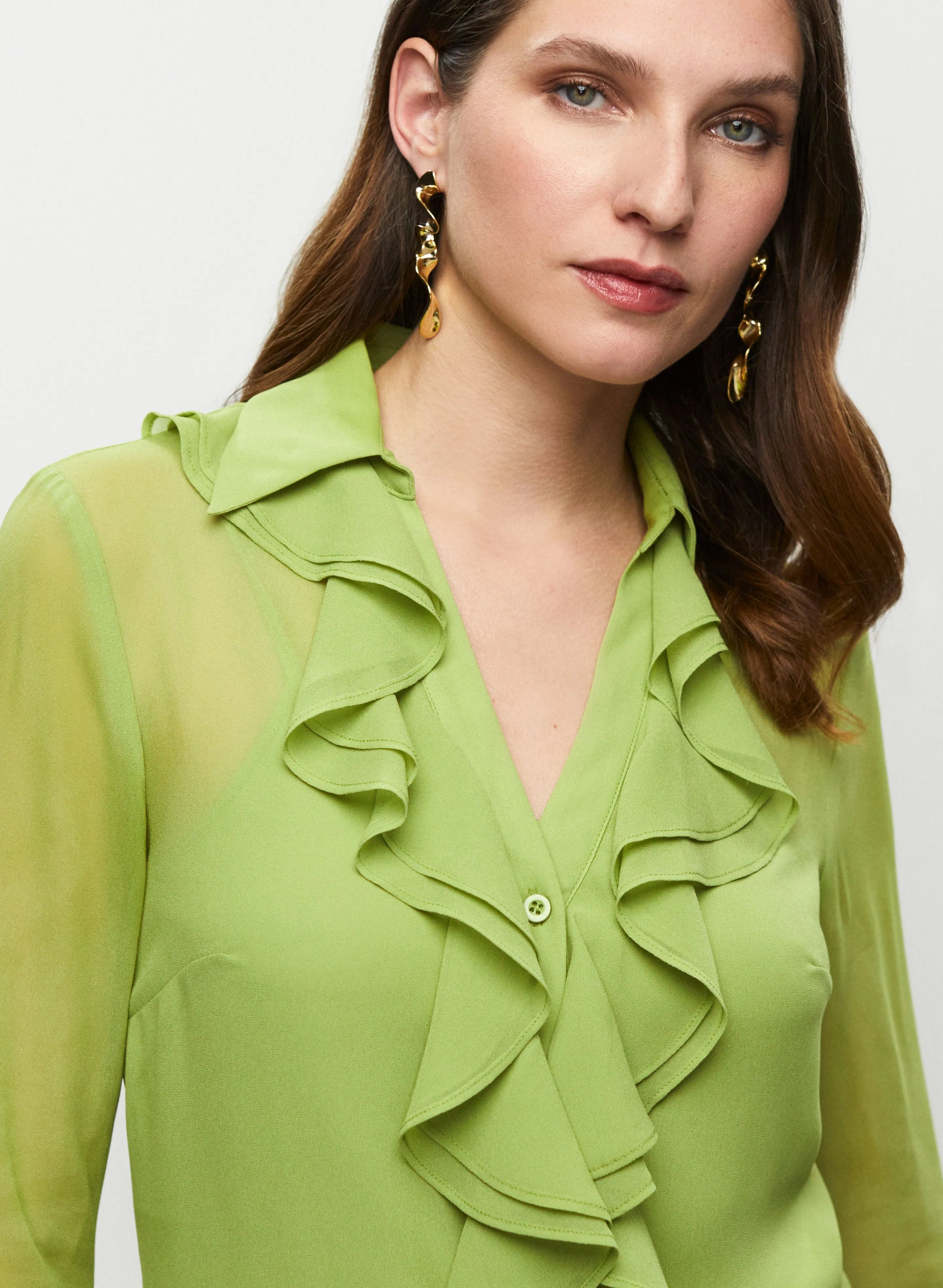 Ruffled Chiffon Shirt sold by Melanie Lyne product image thumbnail 2