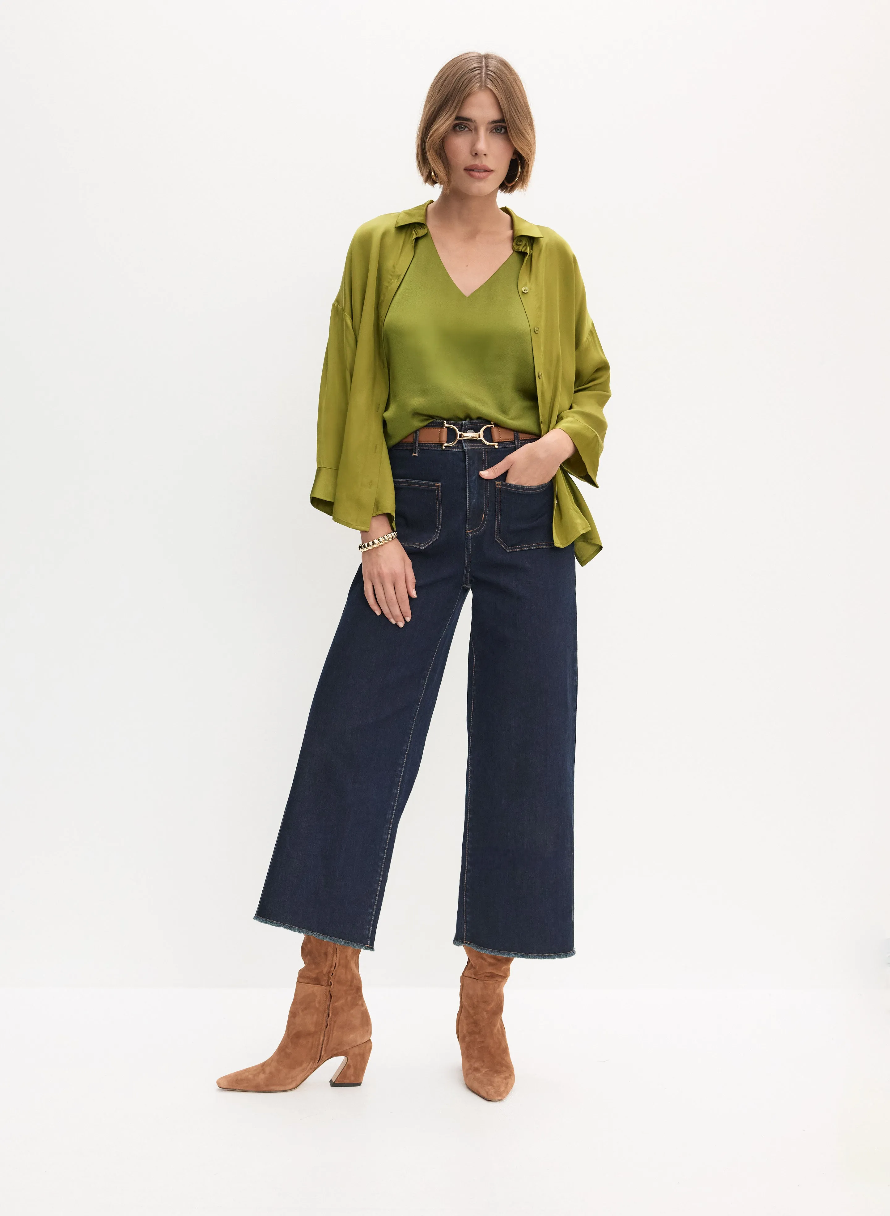 Satin Blouse & Culotte Jeans sold by Melanie Lyne