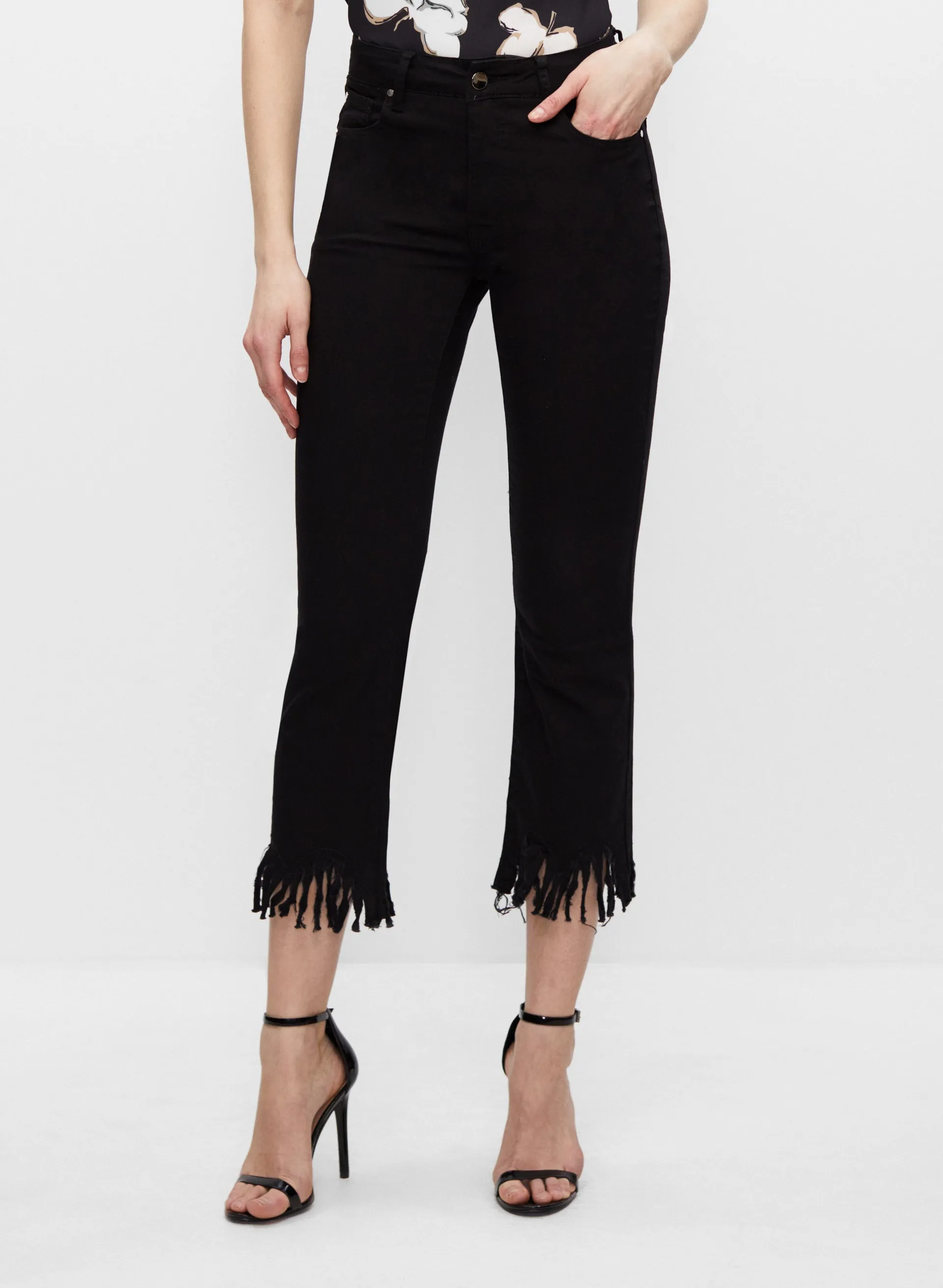 Frank Lyman - Fringe Detail Tencel Jeans sold by Melanie Lyne