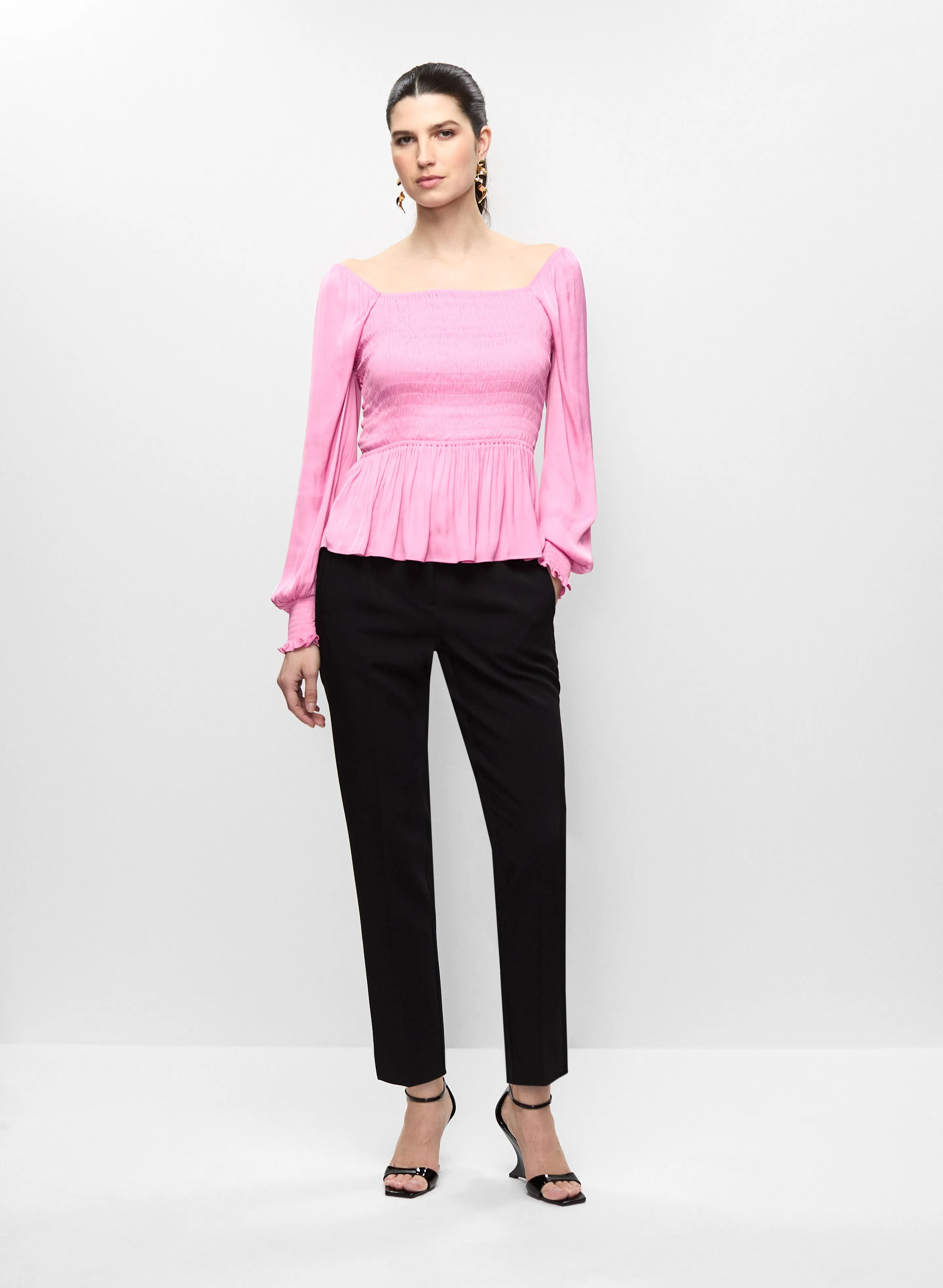 Satin Peplum Top & Slim Leg Pants sold by Melanie Lyne