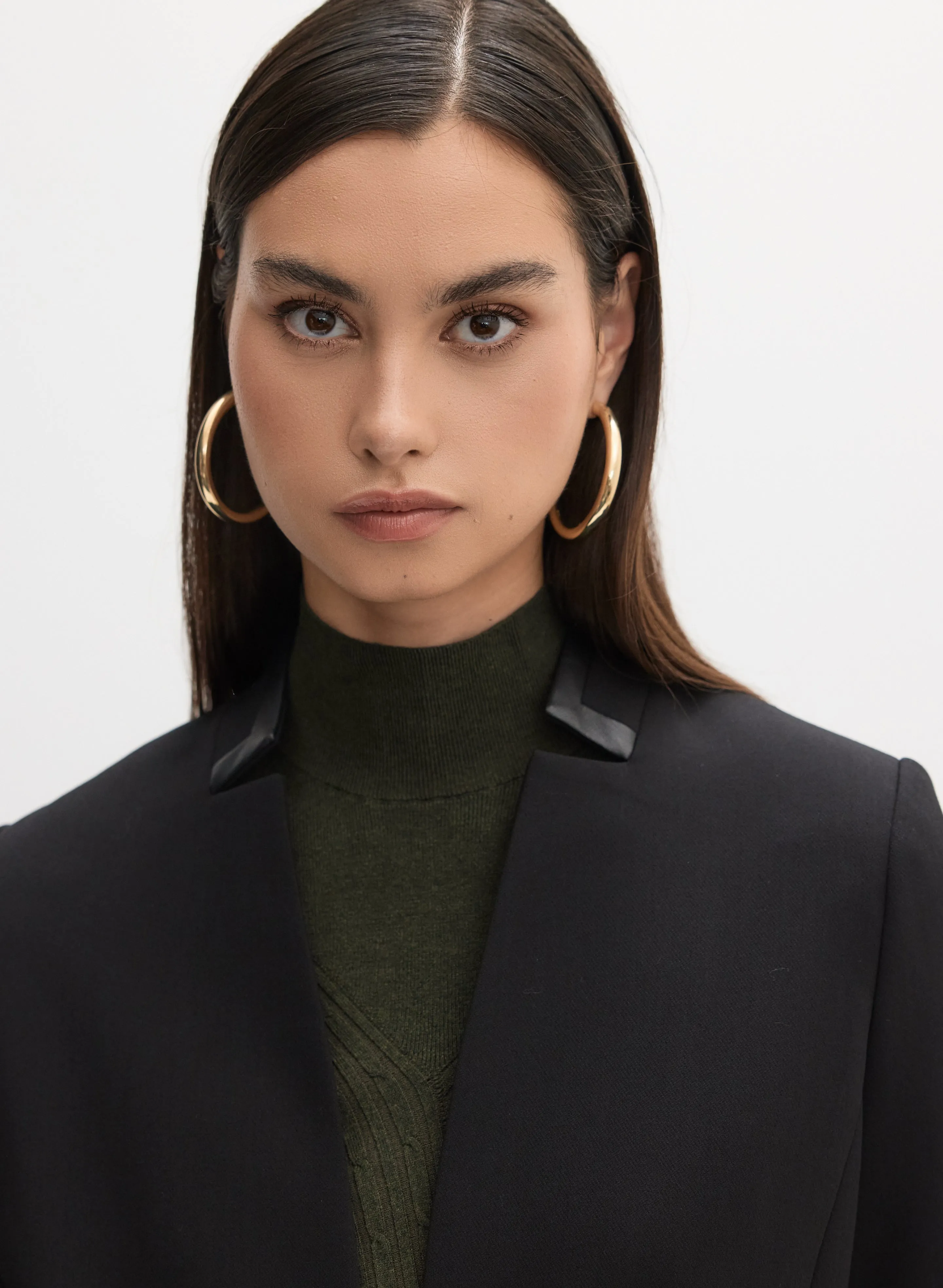 Vegan Leather Detail Redingote Jacket sold by Melanie Lyne product image thumbnail 2