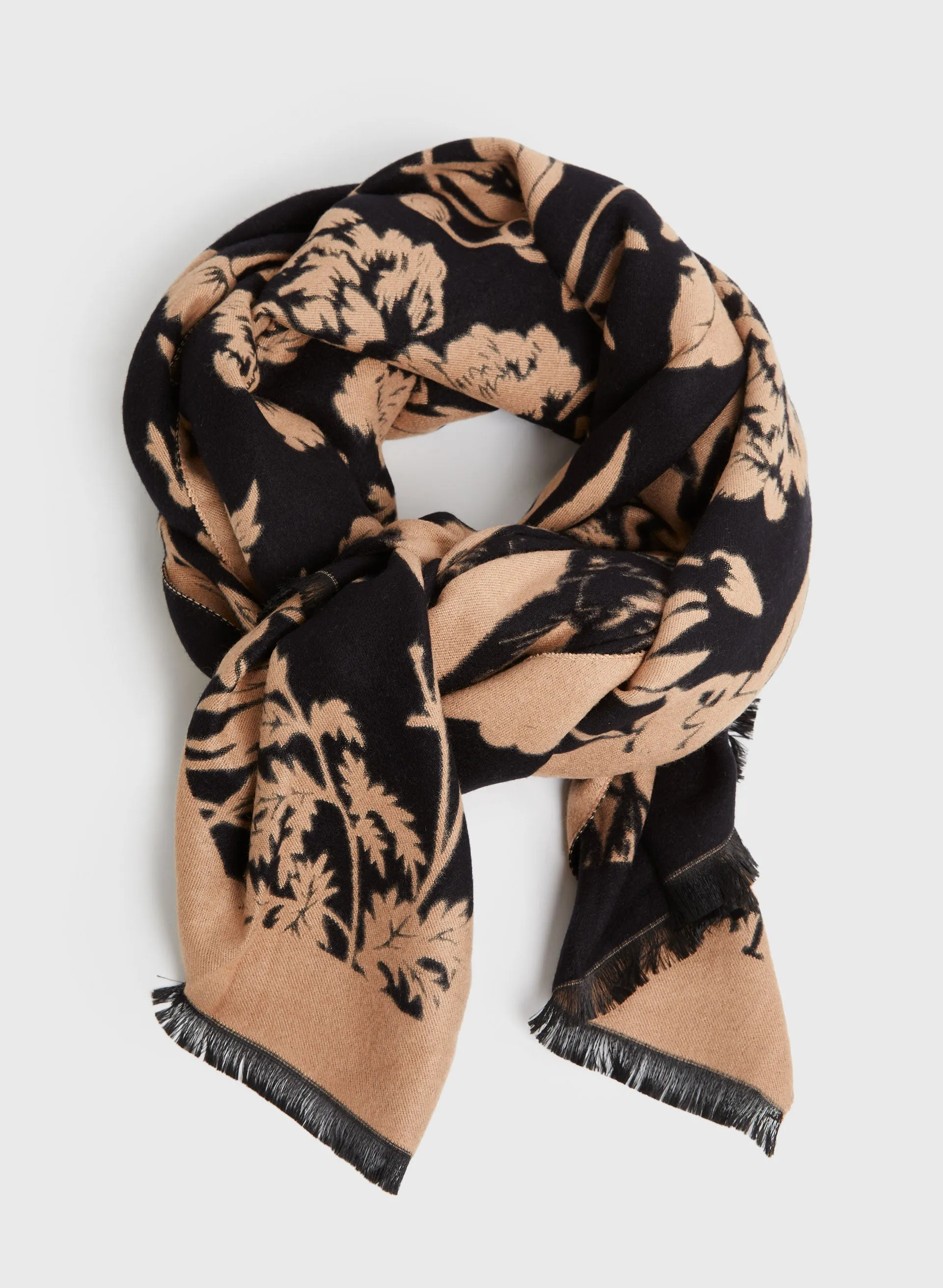 Floral Motif Jacquard Scarf sold by Melanie Lyne