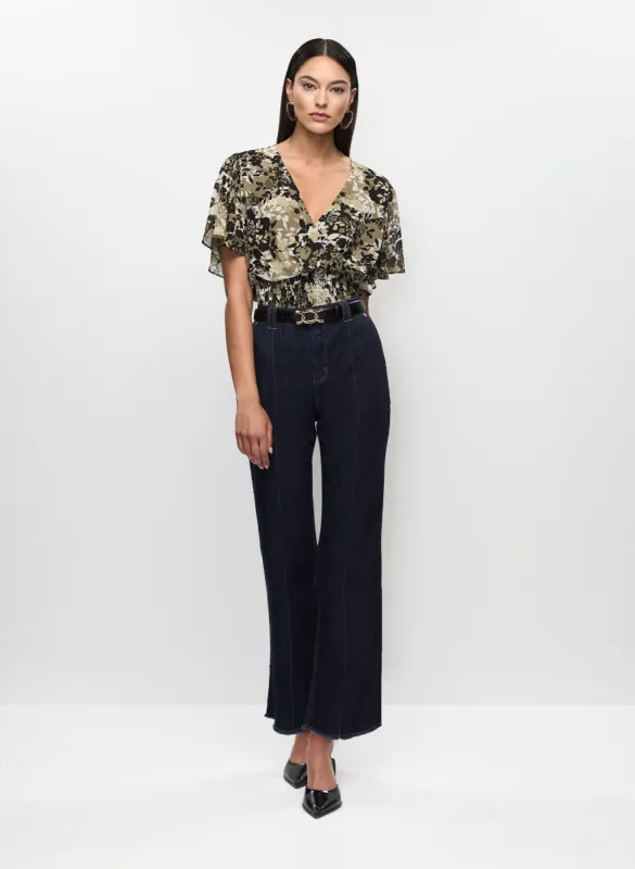 Faux Wrap Blouse & Fringed Hem Jeans sold by Melanie Lyne