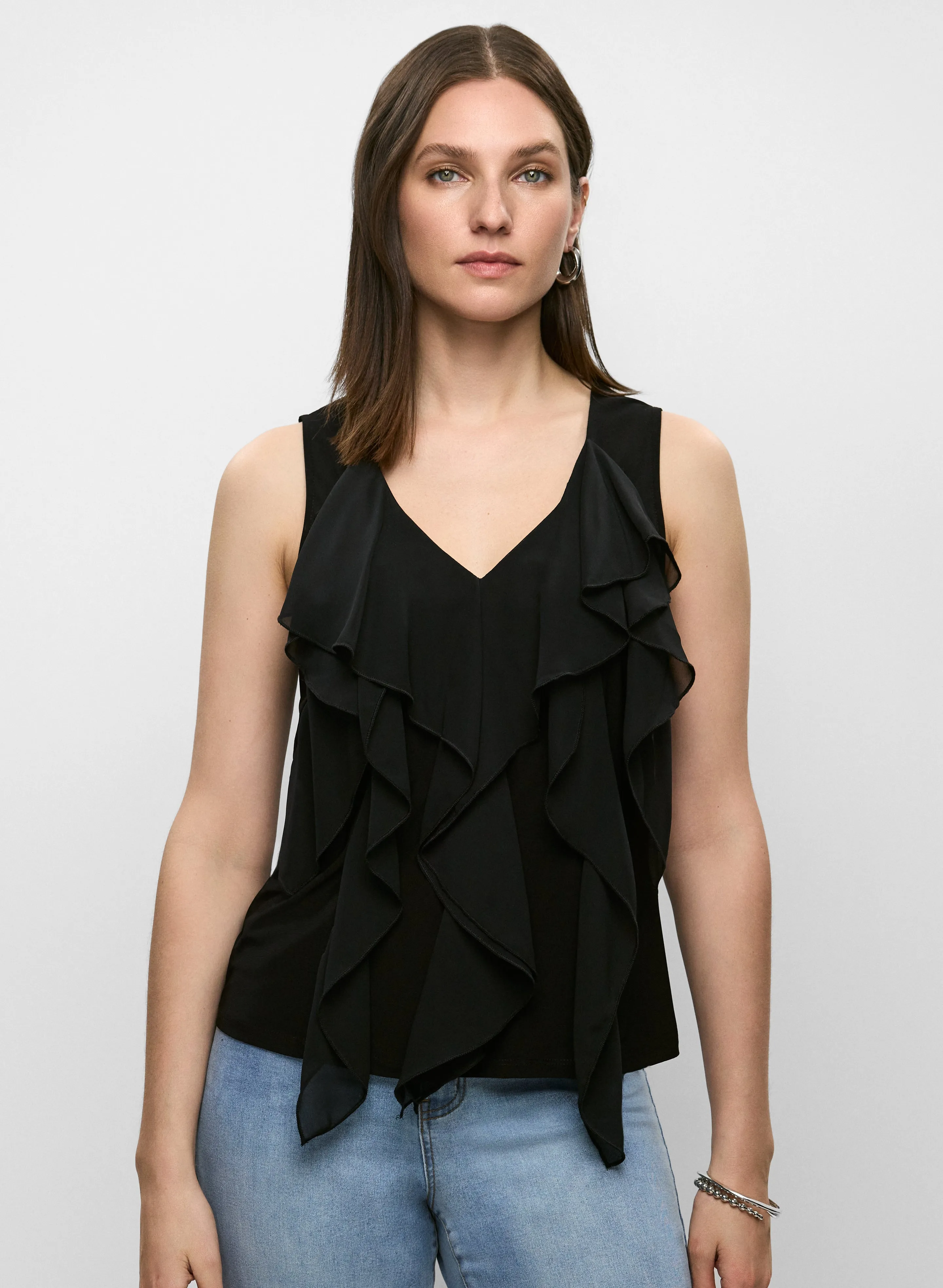 Sleeveless Cascading Ruffle Top sold by Melanie Lyne product image thumbnail 5