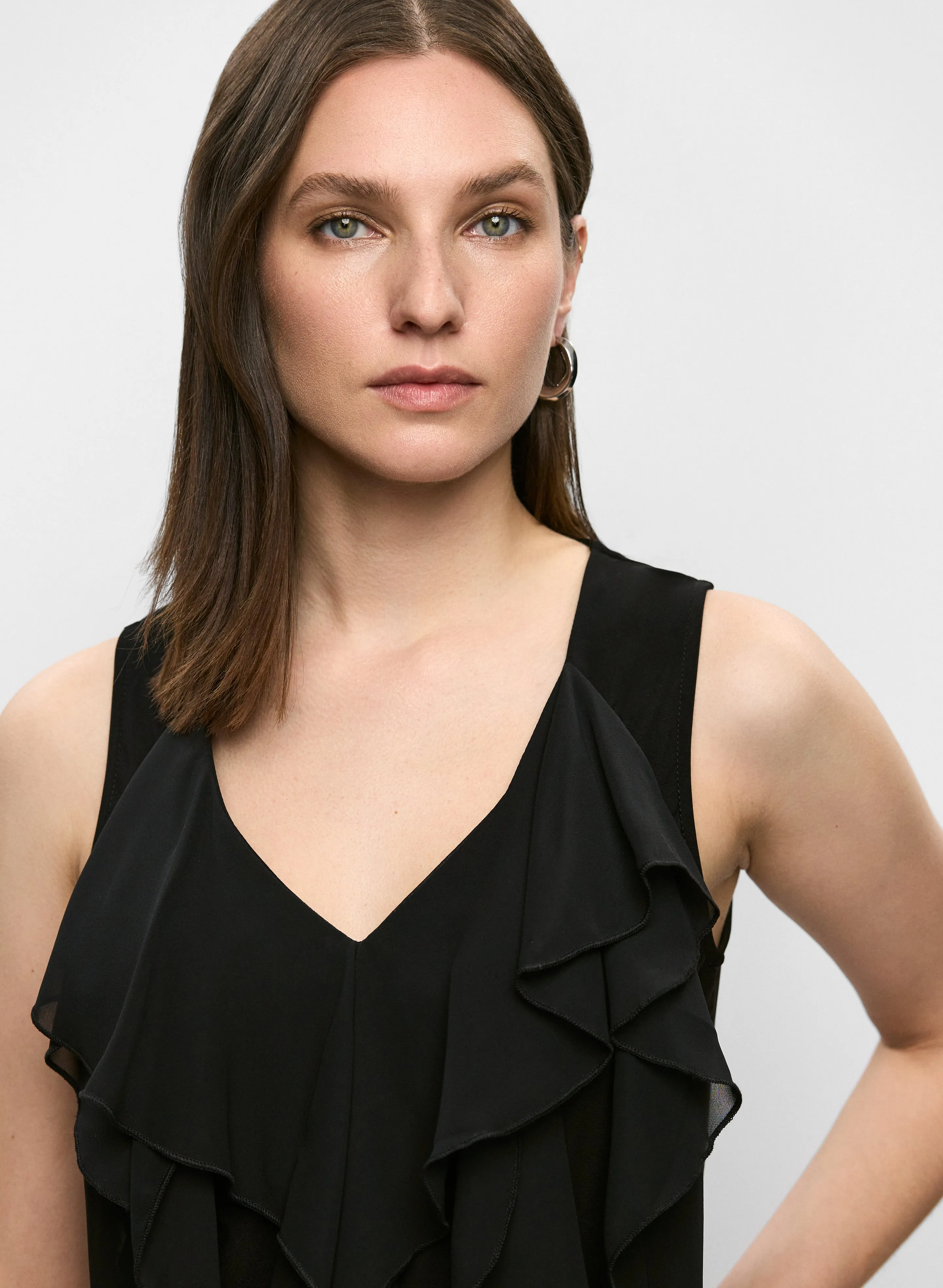 Sleeveless Cascading Ruffle Top sold by Melanie Lyne product image thumbnail 2