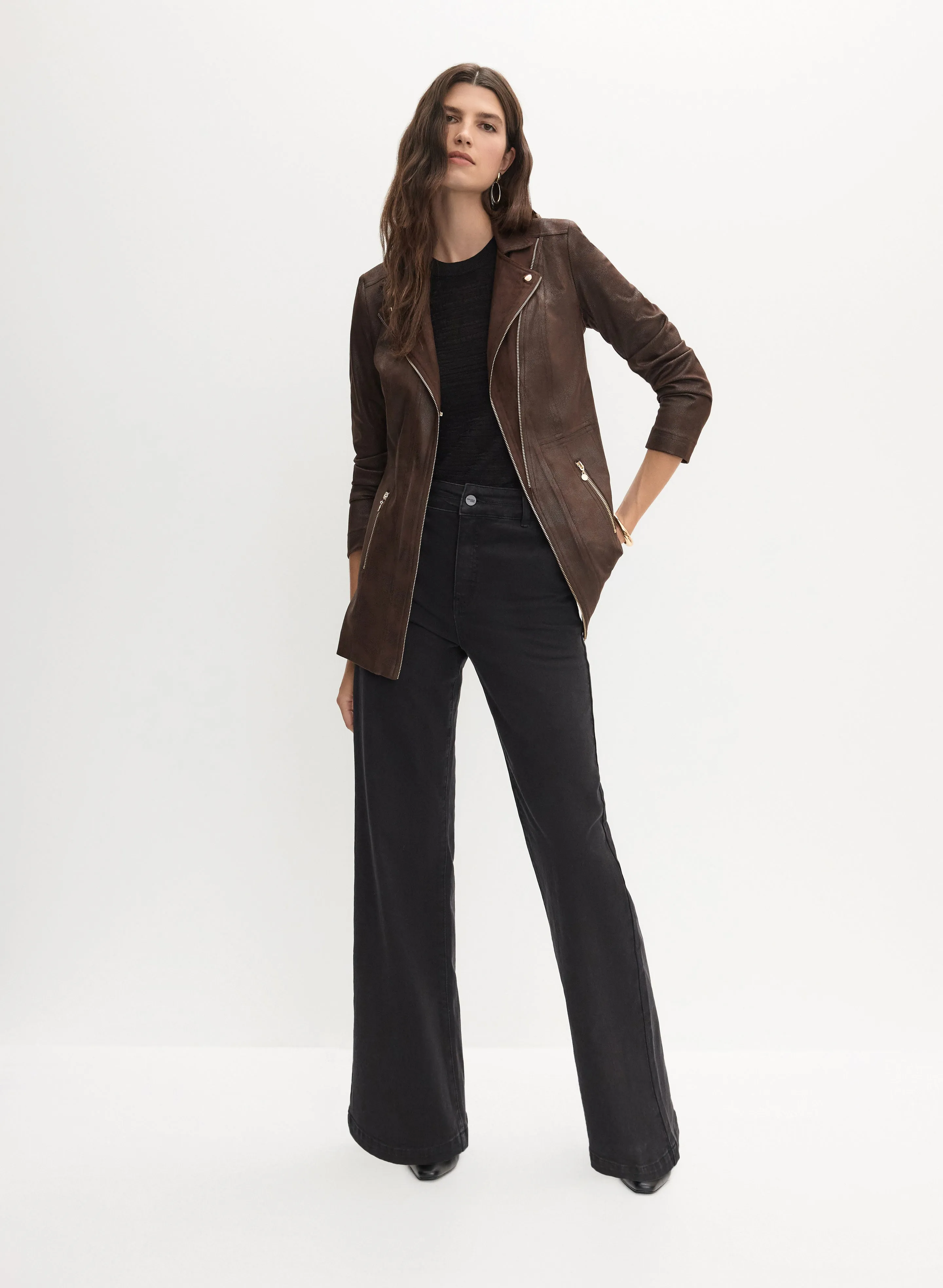 Vex - Long Vegan Leather Jacket sold by Melanie Lyne product image thumbnail 3