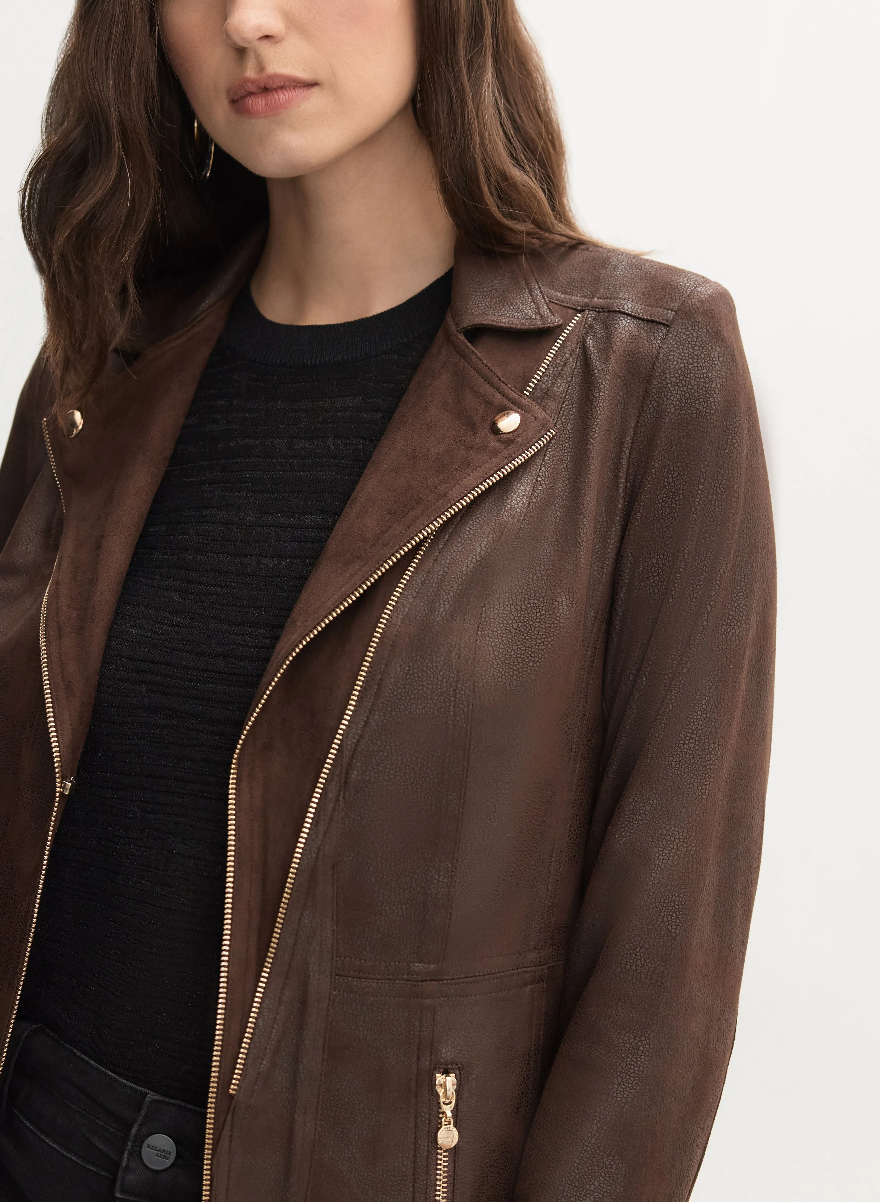 Vex - Long Vegan Leather Jacket sold by Melanie Lyne product image thumbnail 2