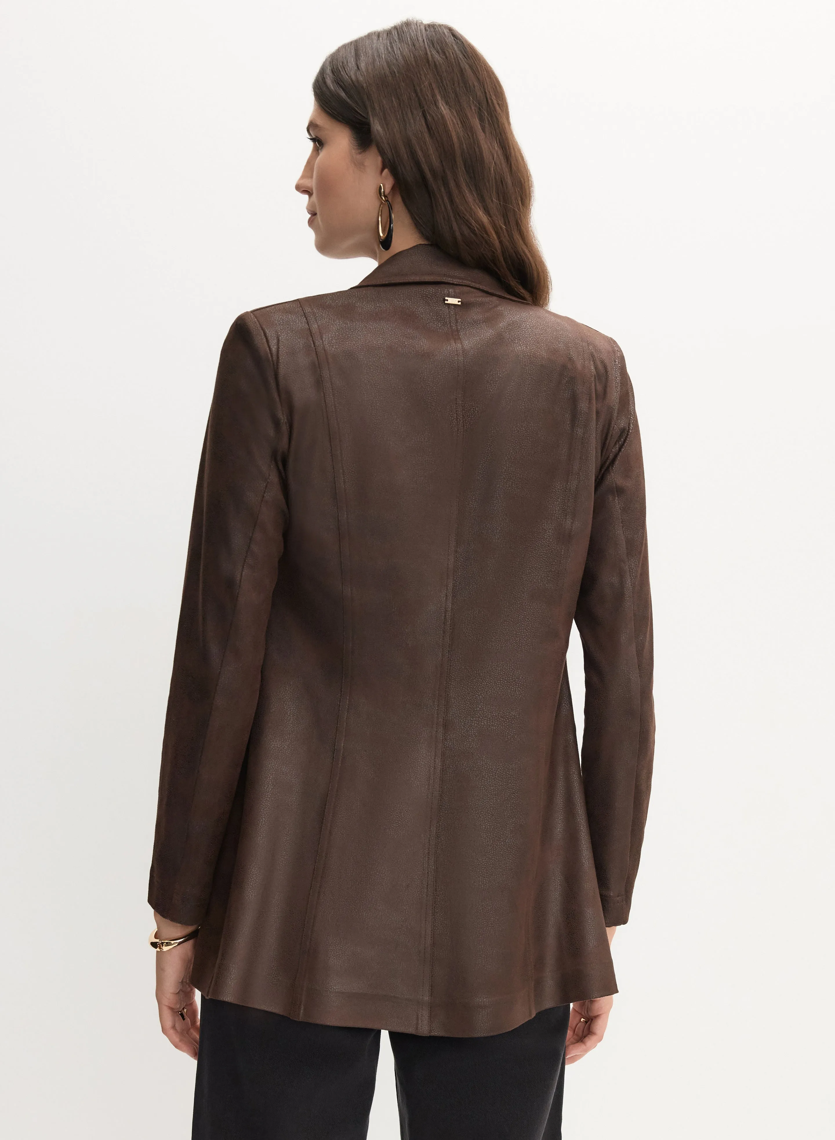 Vex - Long Vegan Leather Jacket sold by Melanie Lyne product image thumbnail 4