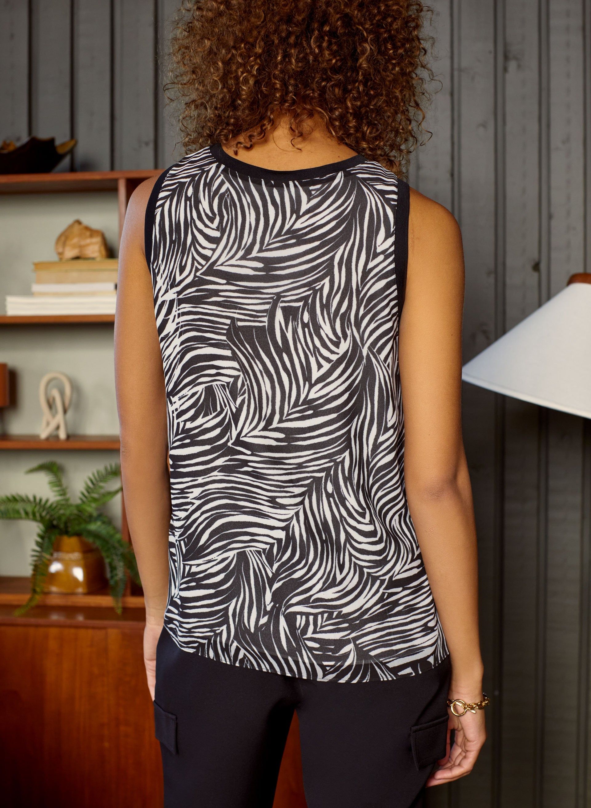 Zebra Print Sleeveless Blouse sold by Melanie Lyne product image thumbnail 4