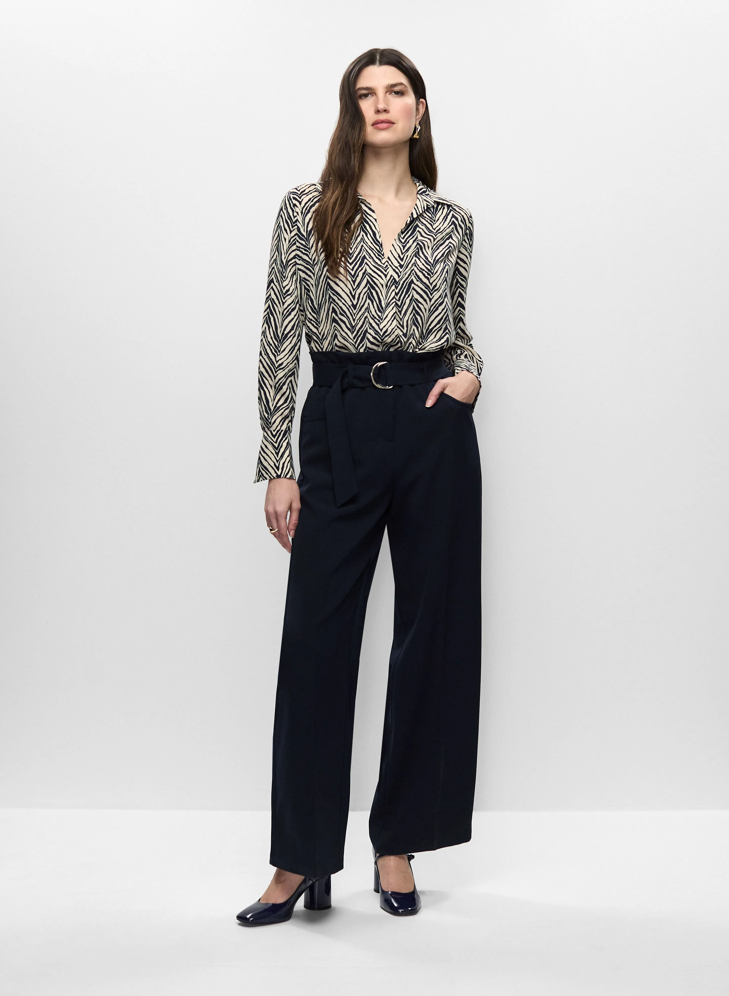 Chevron Print Blouse & Belted Wide Leg Pants sold by Melanie Lyne