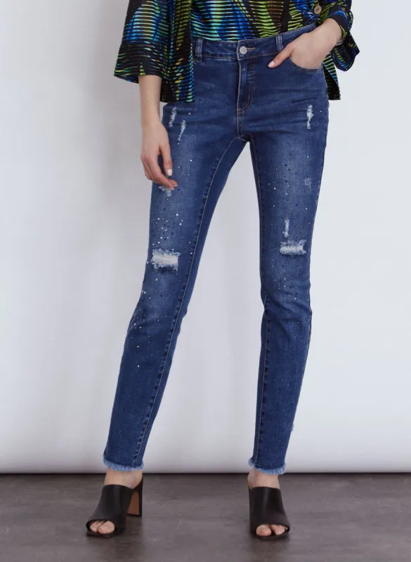 Rhinestone Embellished Slim Leg Jeans sold by Melanie Lyne