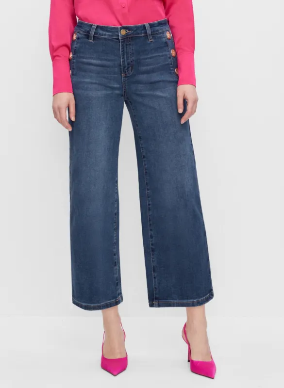 Essential Button Detail Culotte Jeans sold by Melanie Lyne