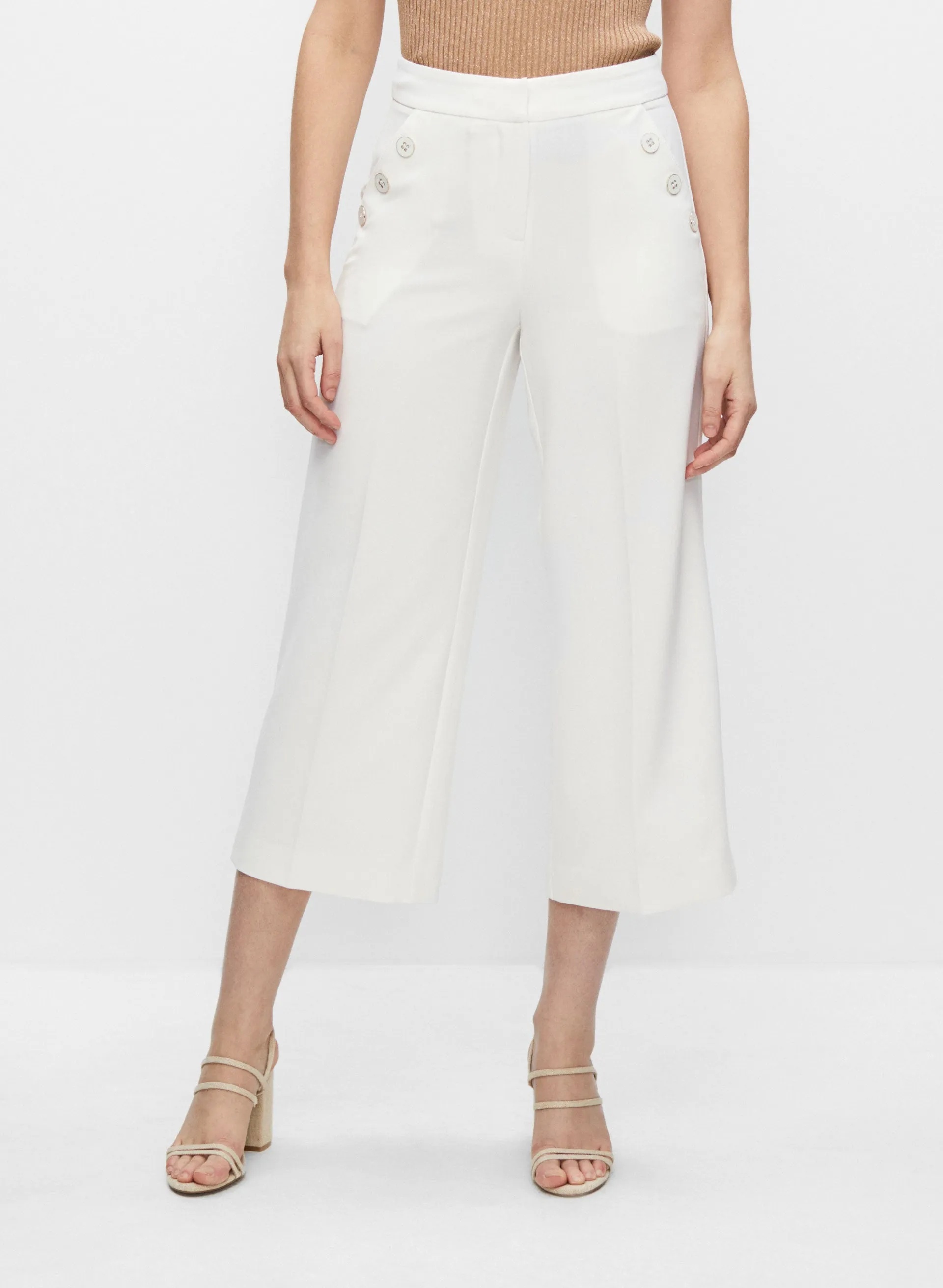 Button Detail Culotte Pants sold by Melanie Lyne