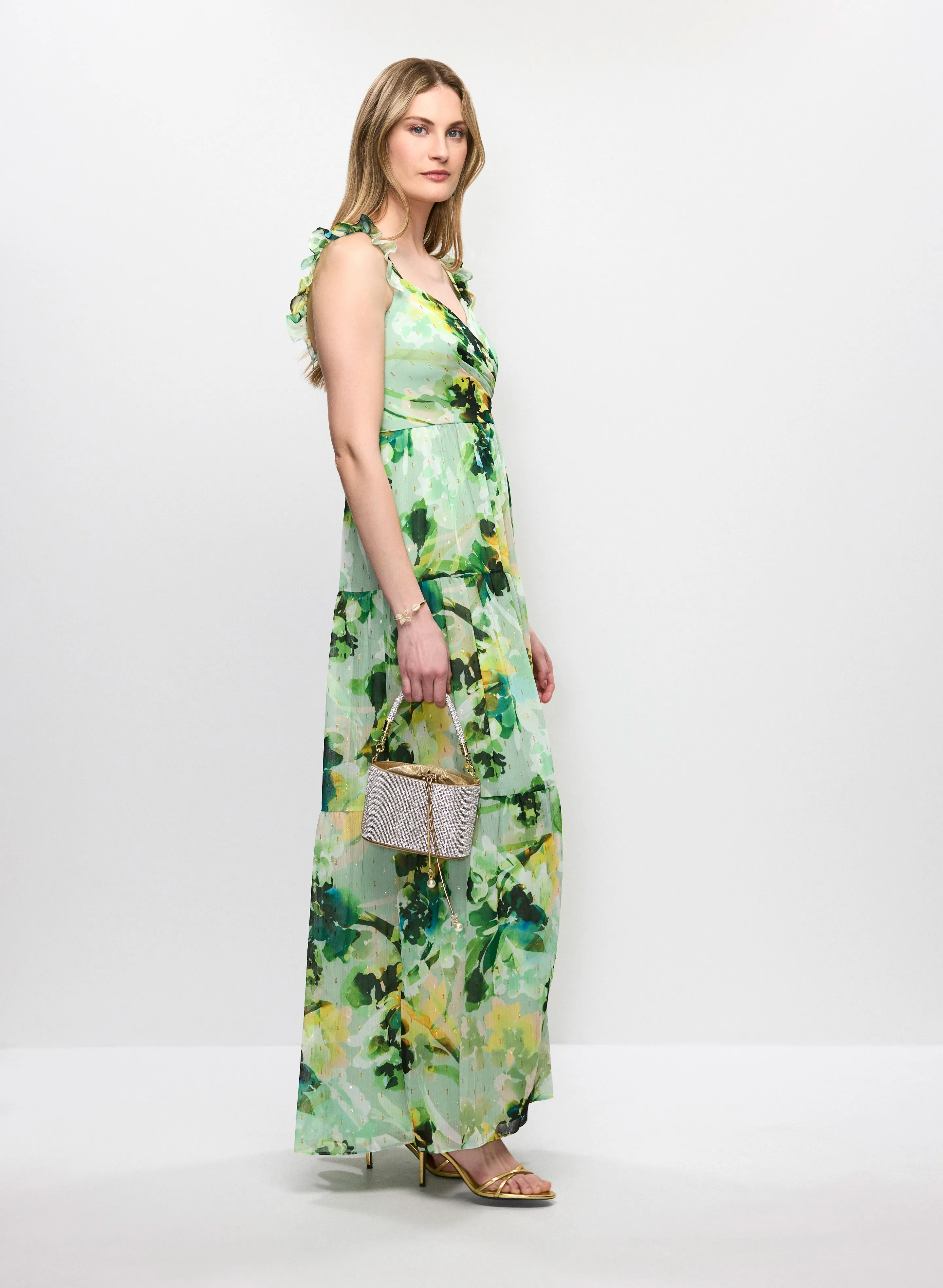 Adrianna Papell - Long Floral Chiffon Dress sold by Melanie Lyne product image thumbnail 4