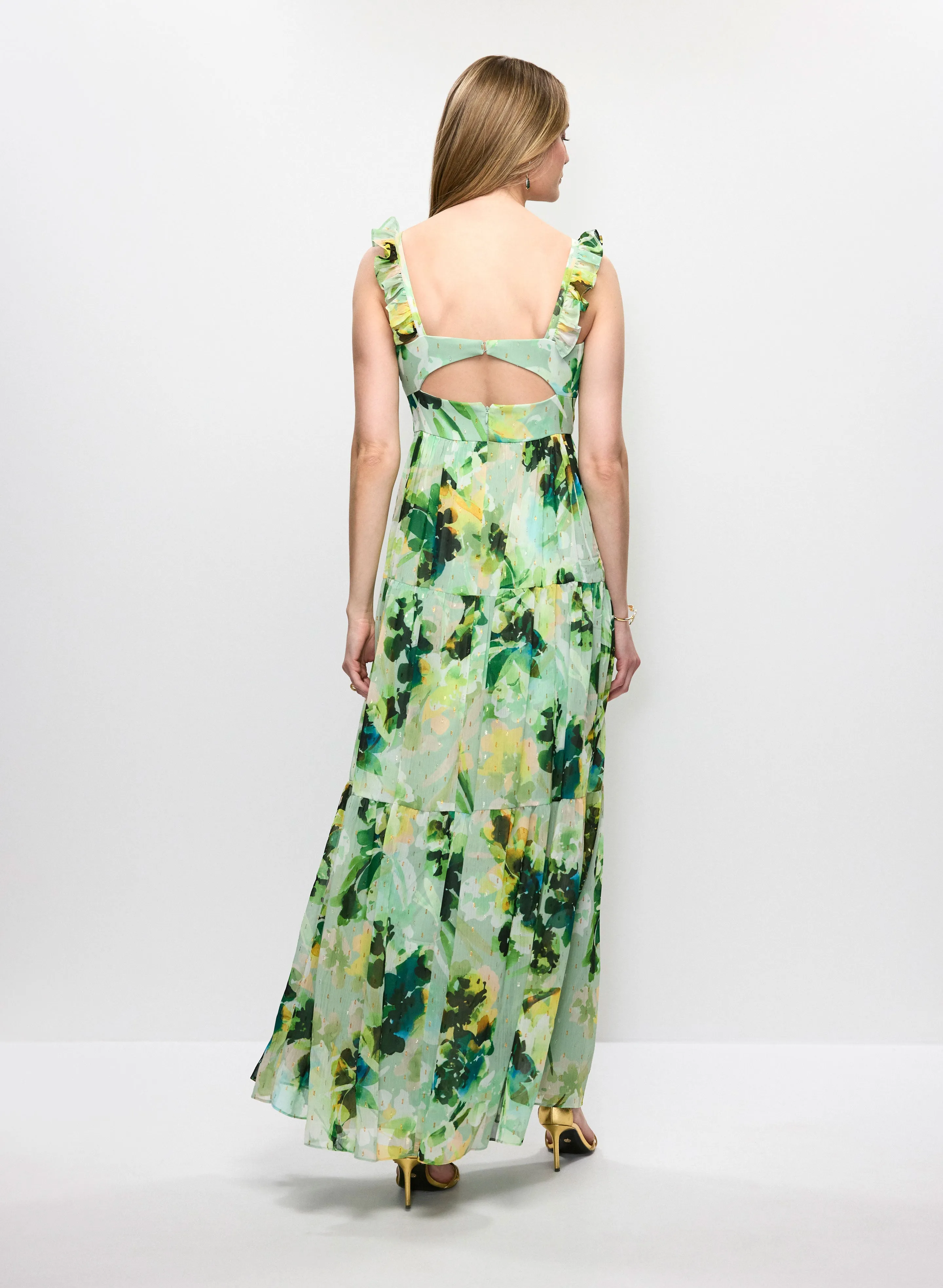 Adrianna Papell - Long Floral Chiffon Dress sold by Melanie Lyne product image thumbnail 3