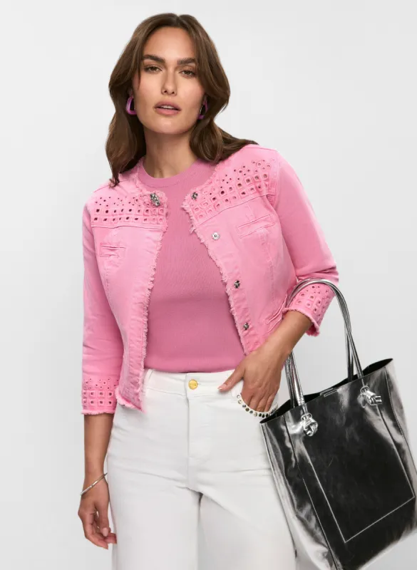 Eyelet Trim Denim Jacket sold by Melanie Lyne