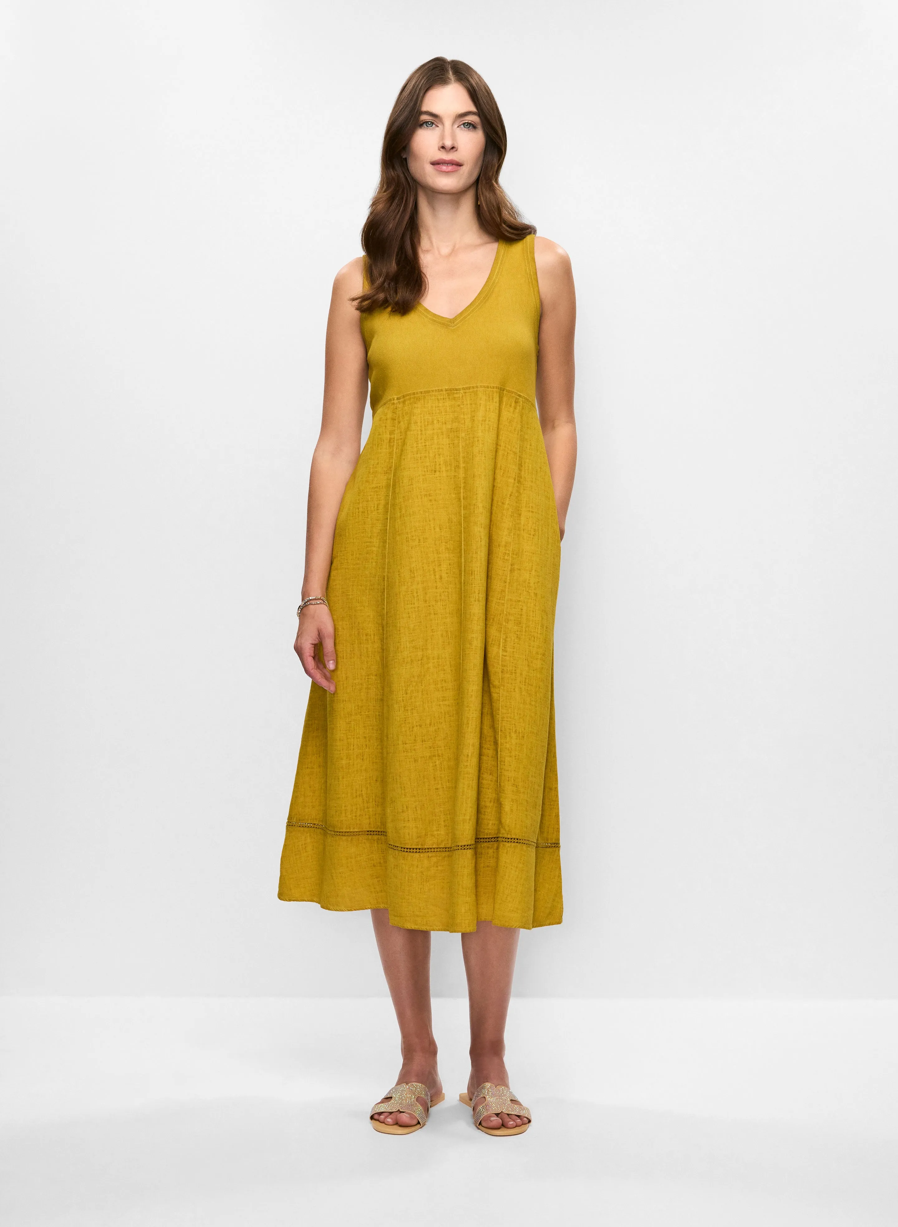 Sleeveless Linen-Blend Dress sold by Melanie Lyne