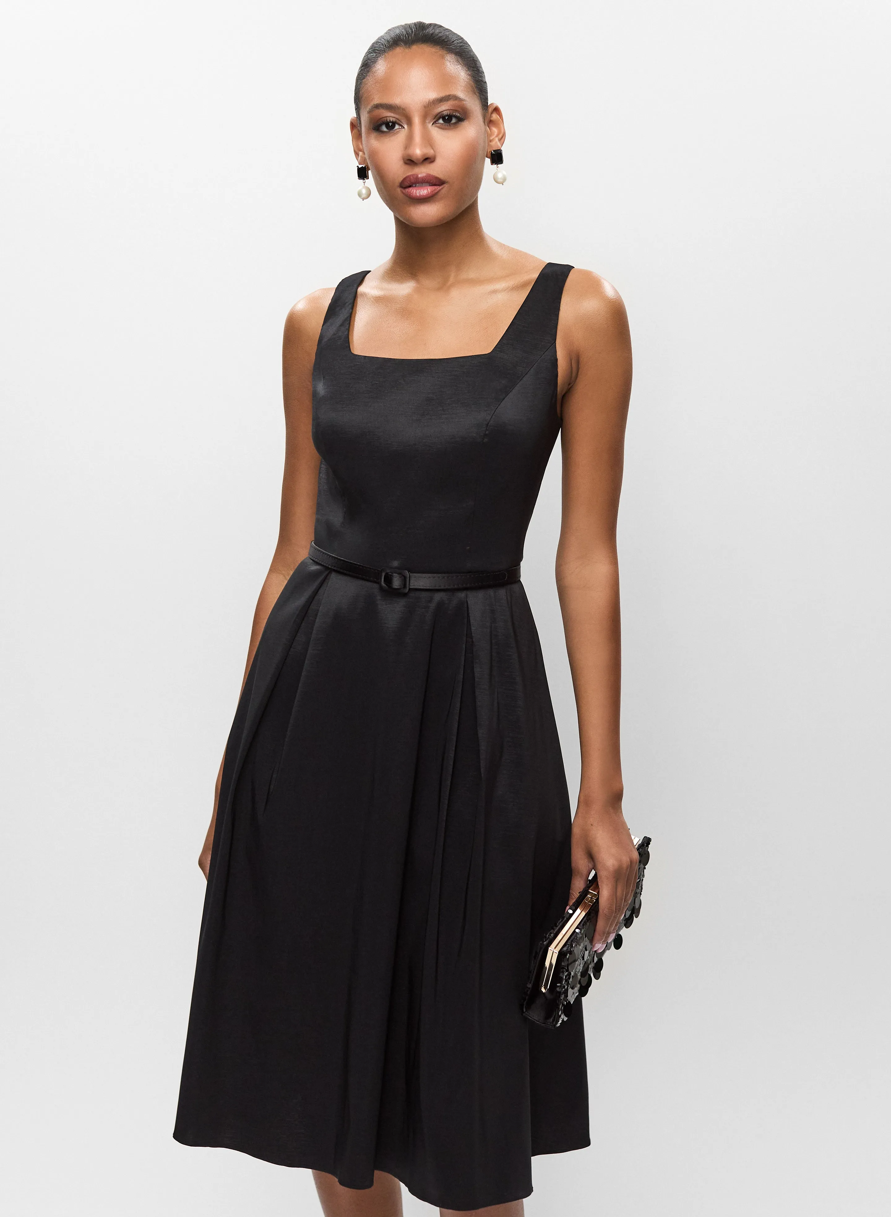 Square Neck Taffeta Dress sold by Melanie Lyne product image thumbnail 2