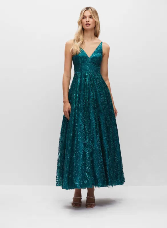 V-Neck Sequin Ball Gown sold by Melanie Lyne