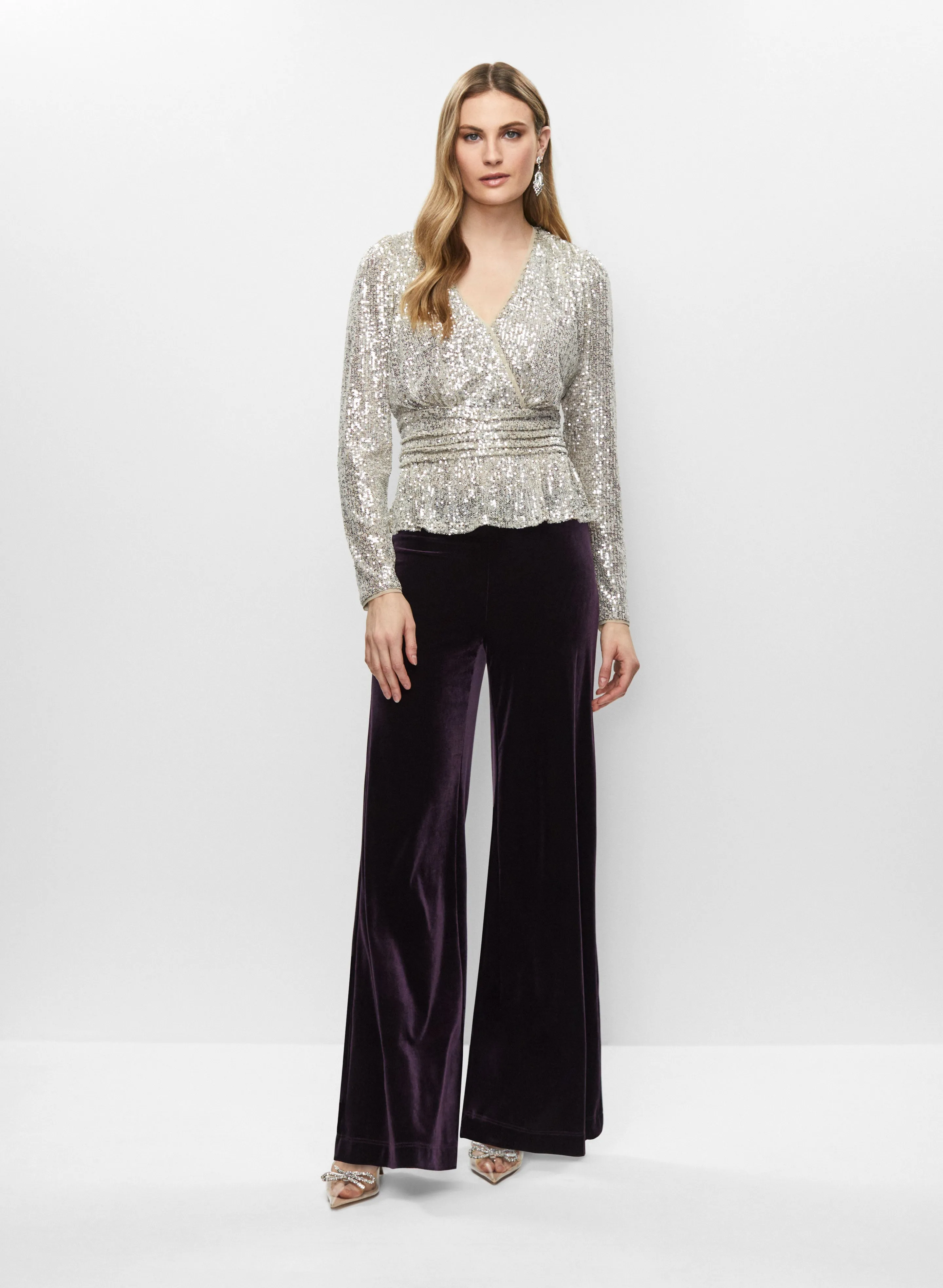 Velour Wide Leg Pull-On Pants sold by Melanie Lyne product image thumbnail 3
