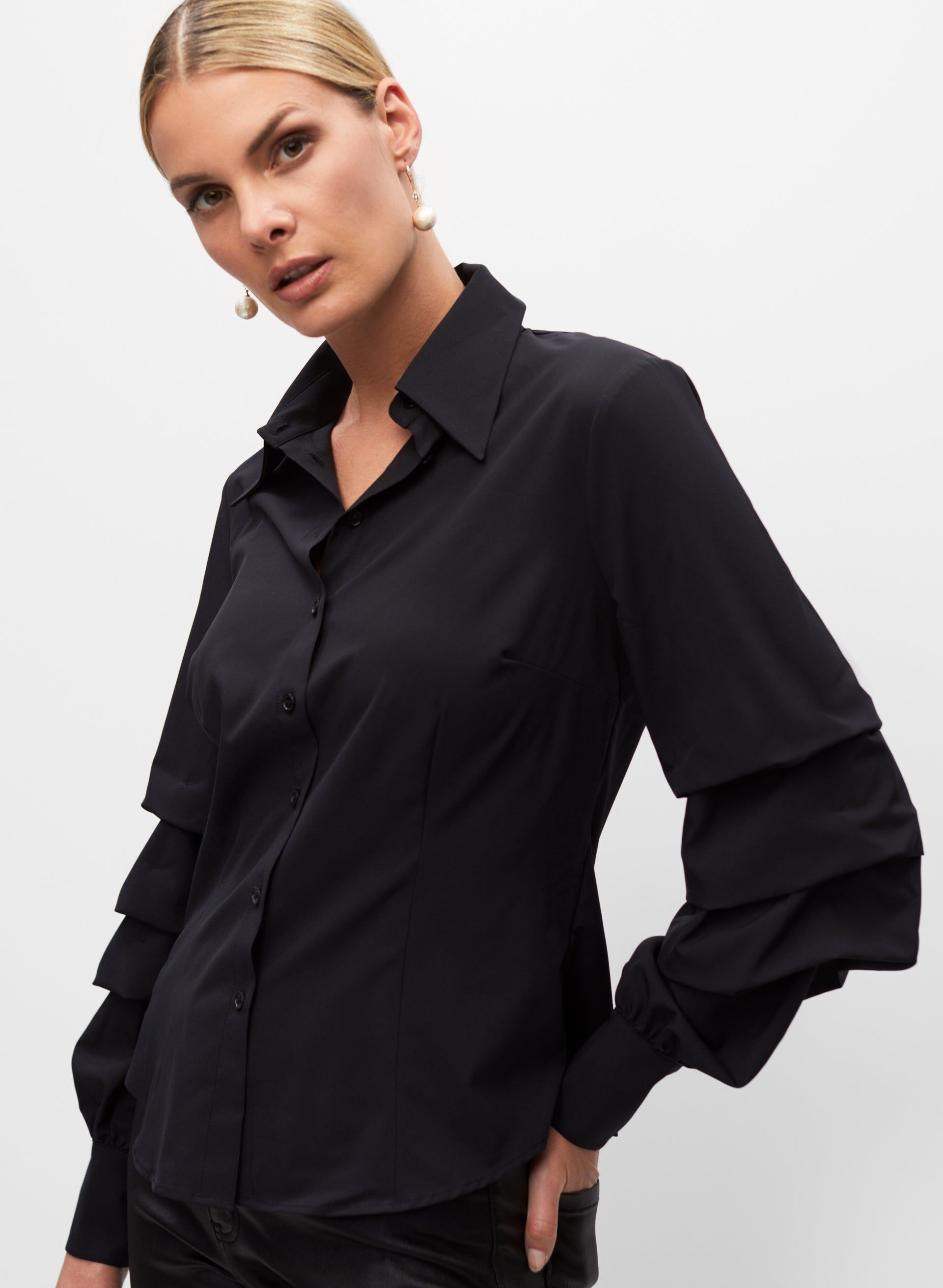 Long Sleeve Button-Down Blouse sold by Melanie Lyne product image thumbnail 2