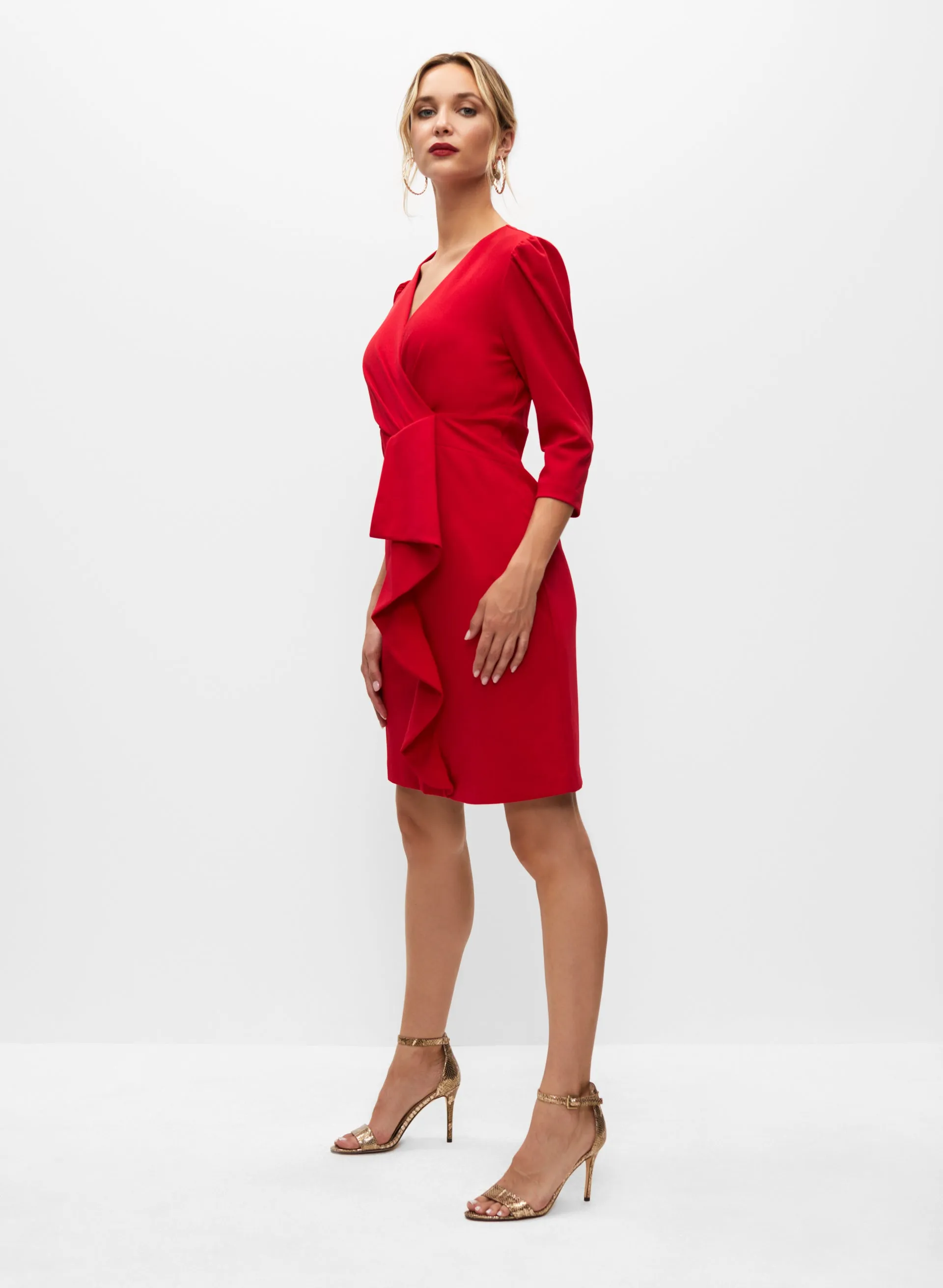 Faux Wrap Flounce Dress sold by Melanie Lyne product image thumbnail 4